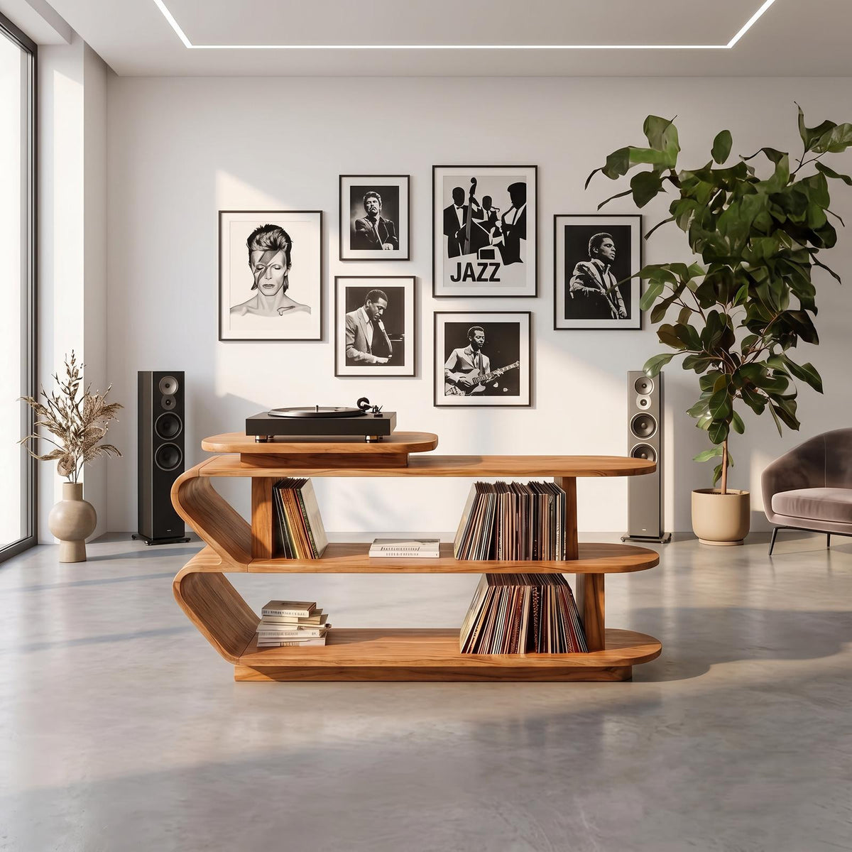 Handcrafted Wood Media Console For Entryway Design
