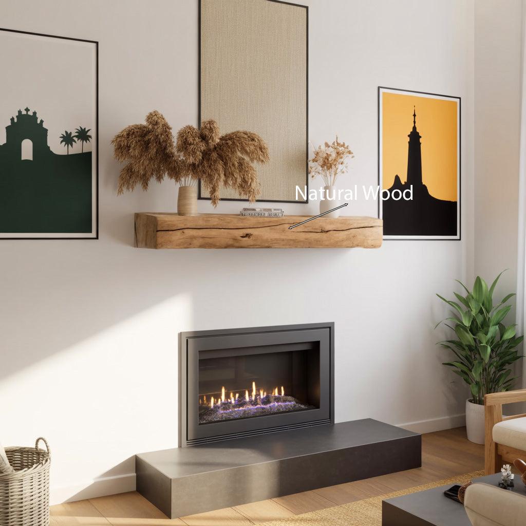 Rustic Live Edge Mantel For Living Room