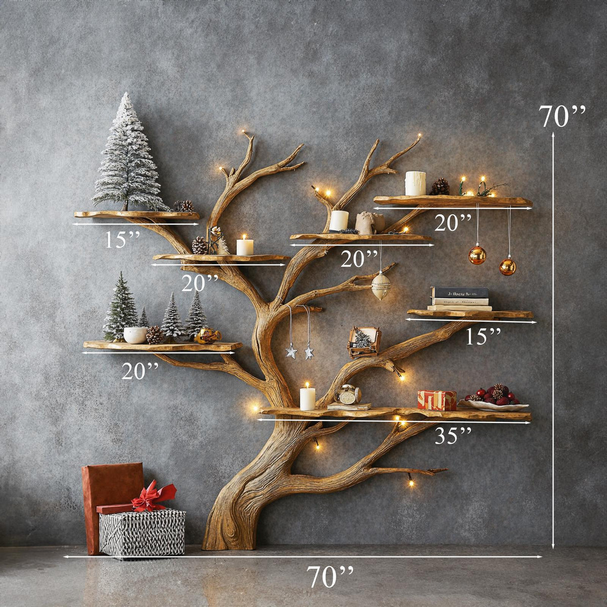 Tree Branch Montessori Bookshelf Mid Century Bookcase Home Decor