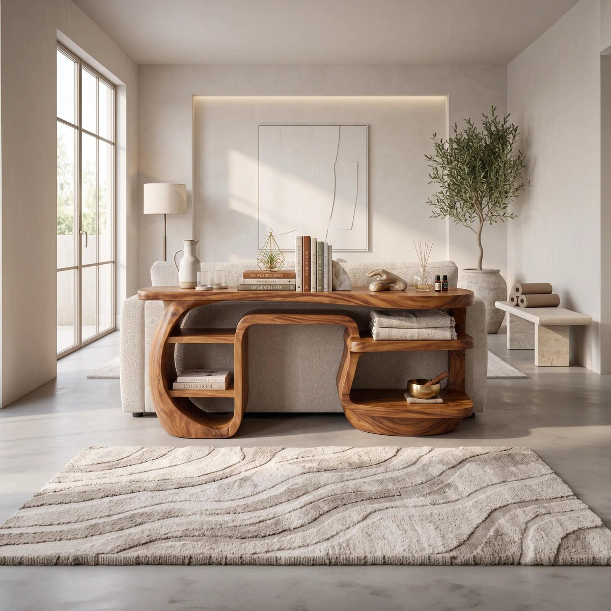 Minimalist Asymmetric Console Table For Lounge Area