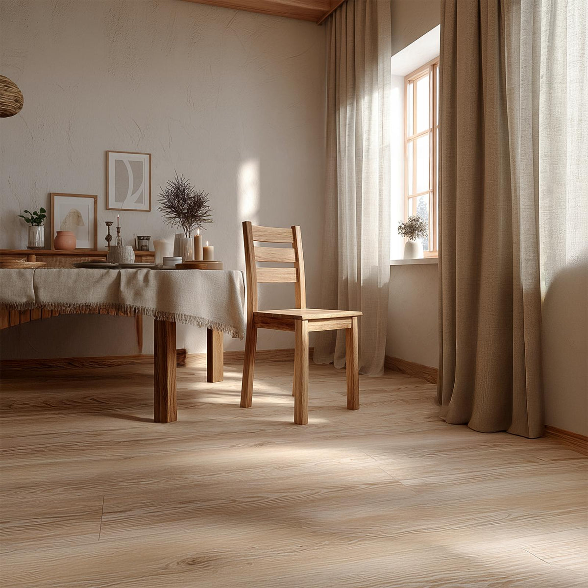 Spry Interior Rustic Minimalist Wooden Dining Chair, Farmhouse Solid Wood Accent Side Chair for Kitchen Dining Room, SINLSAWC034