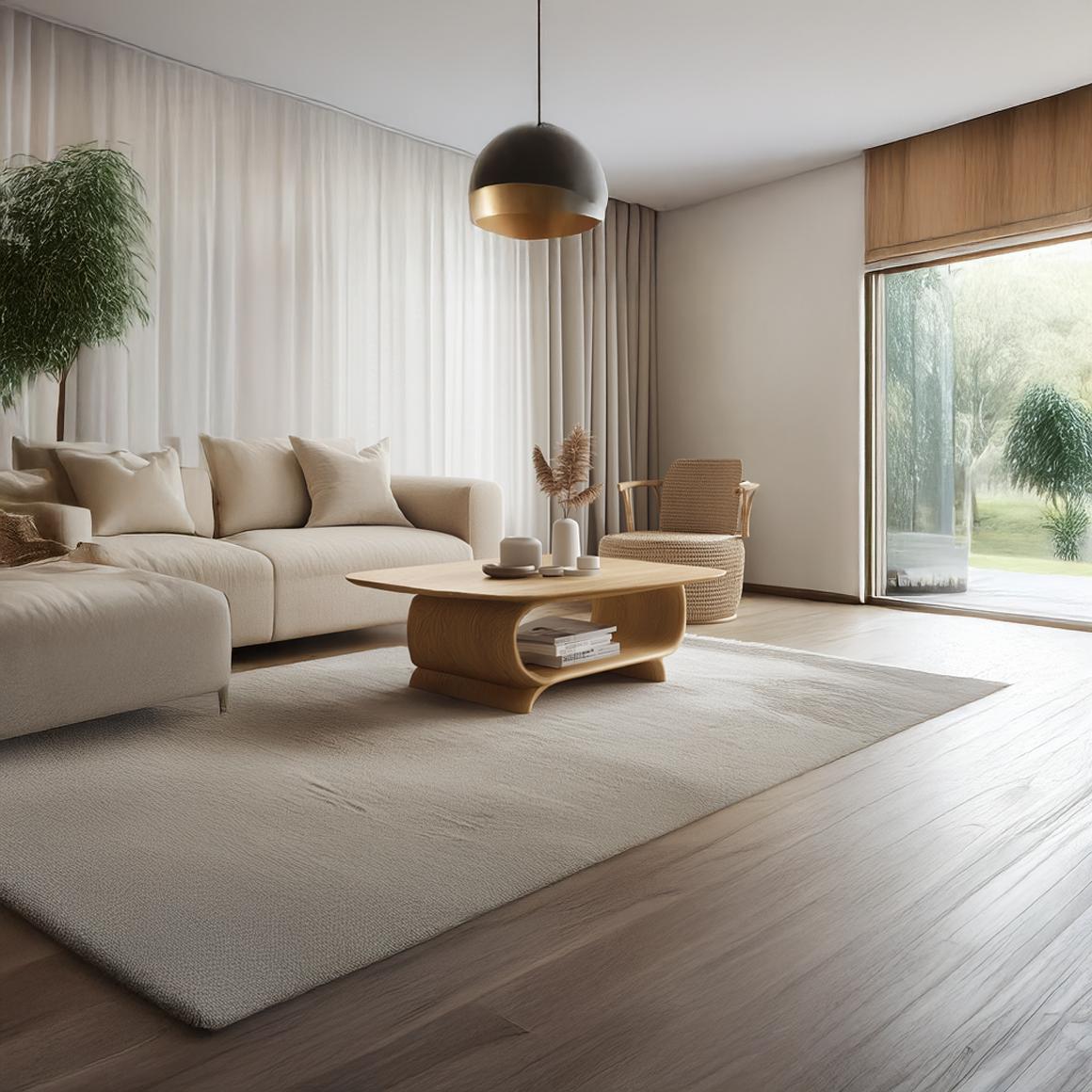 Scandinavian Modern Coffee Table, Minimalist Solid Wood Low-Profile Oval Centerpiece for Family Room, Living Room