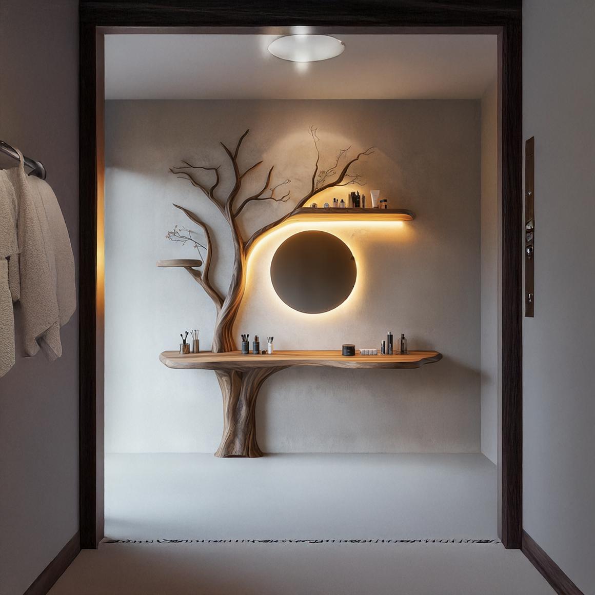 Rustic Organic Tree Design Vanity Bathroom Or Home Spa