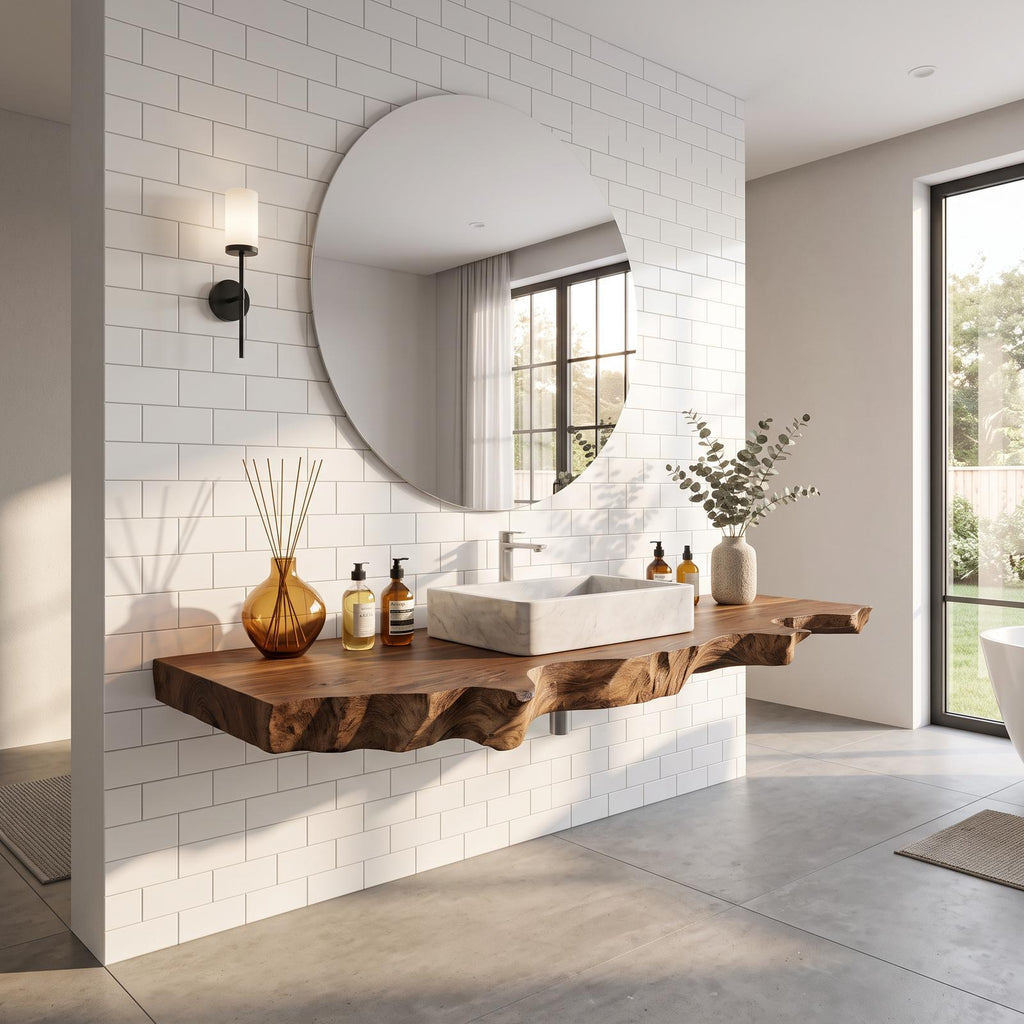 Mid Century Vanity In Solid Wood For Bathroom Decor SILDTTRBAS021