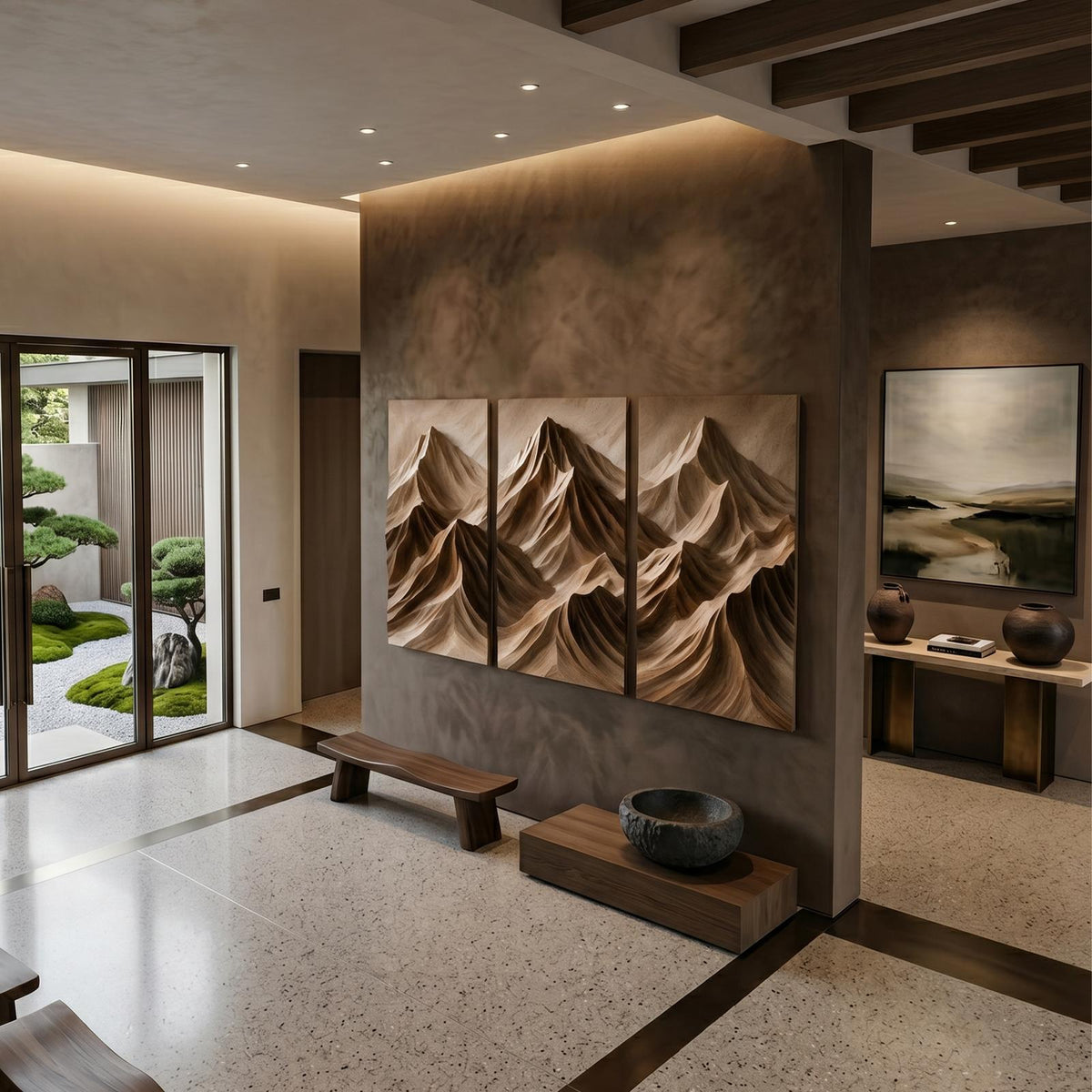 Modern Mountain Relief Wall Art For Lounge Interior SILDTTNWA144