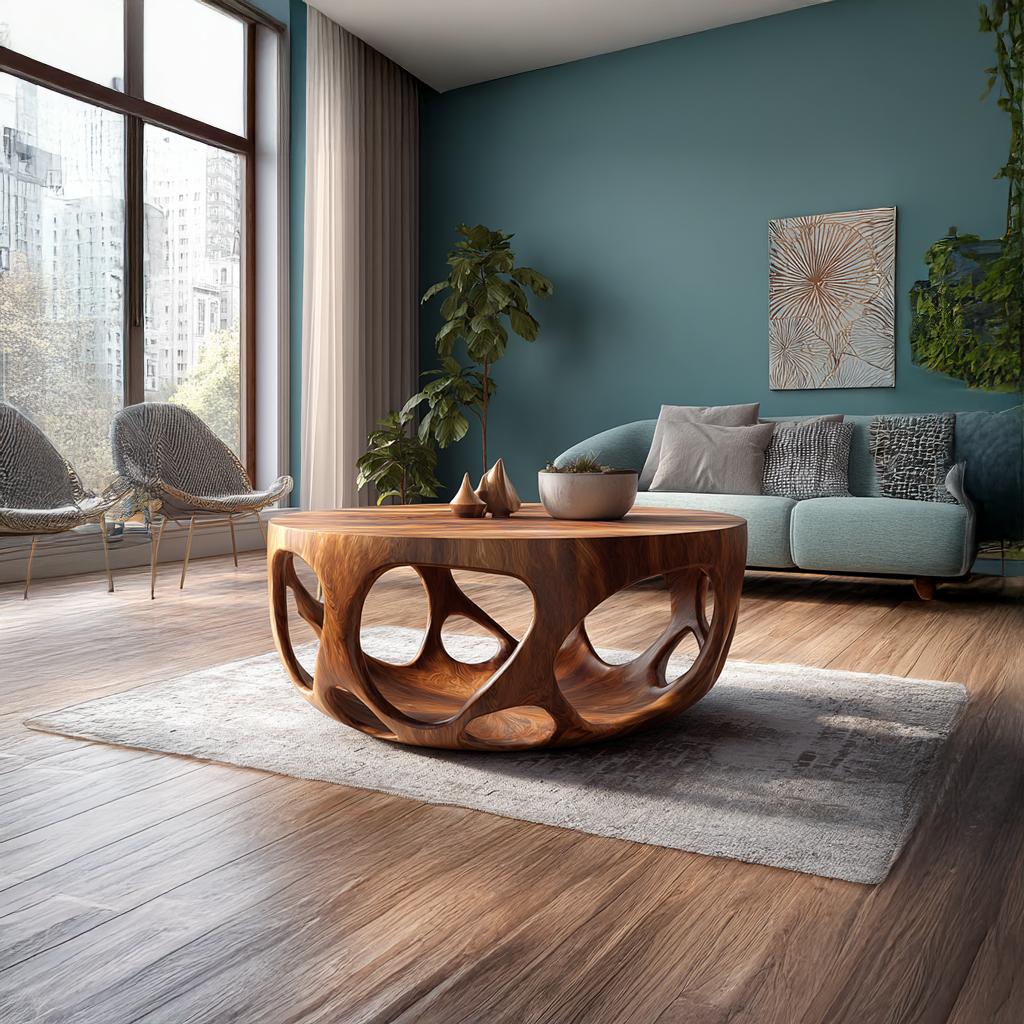 Artisan Coffee Table Natural Wood Farmhouse Gift