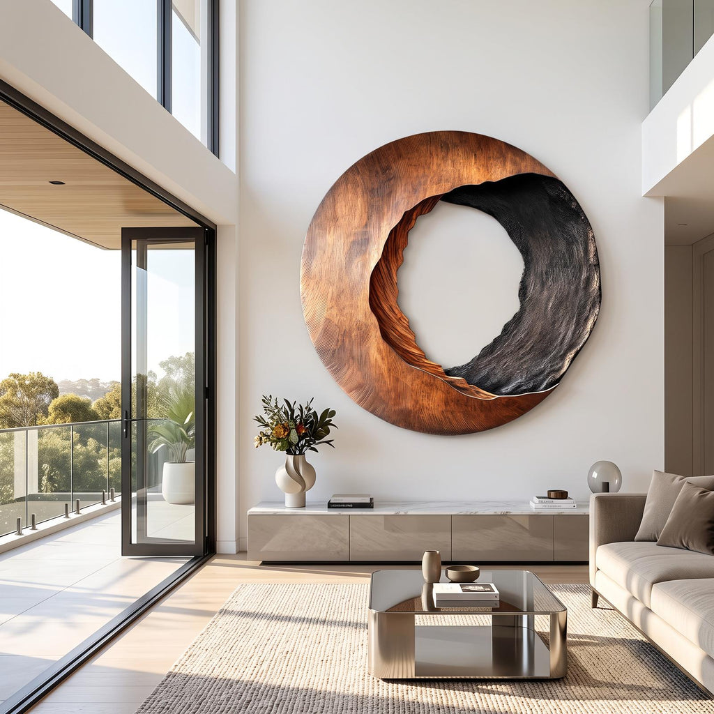 Spry Interior Handcrafted Solid Wood 3D Wall Art, Abstract Geometric Sculptural Wooden Wall Hanging Panel Panel for Modern Living Room, SILDTTRWA022