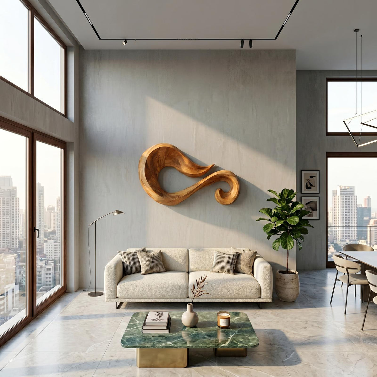 Organic Shape Wooden Wall Art For Entryway or Hallway Decor
