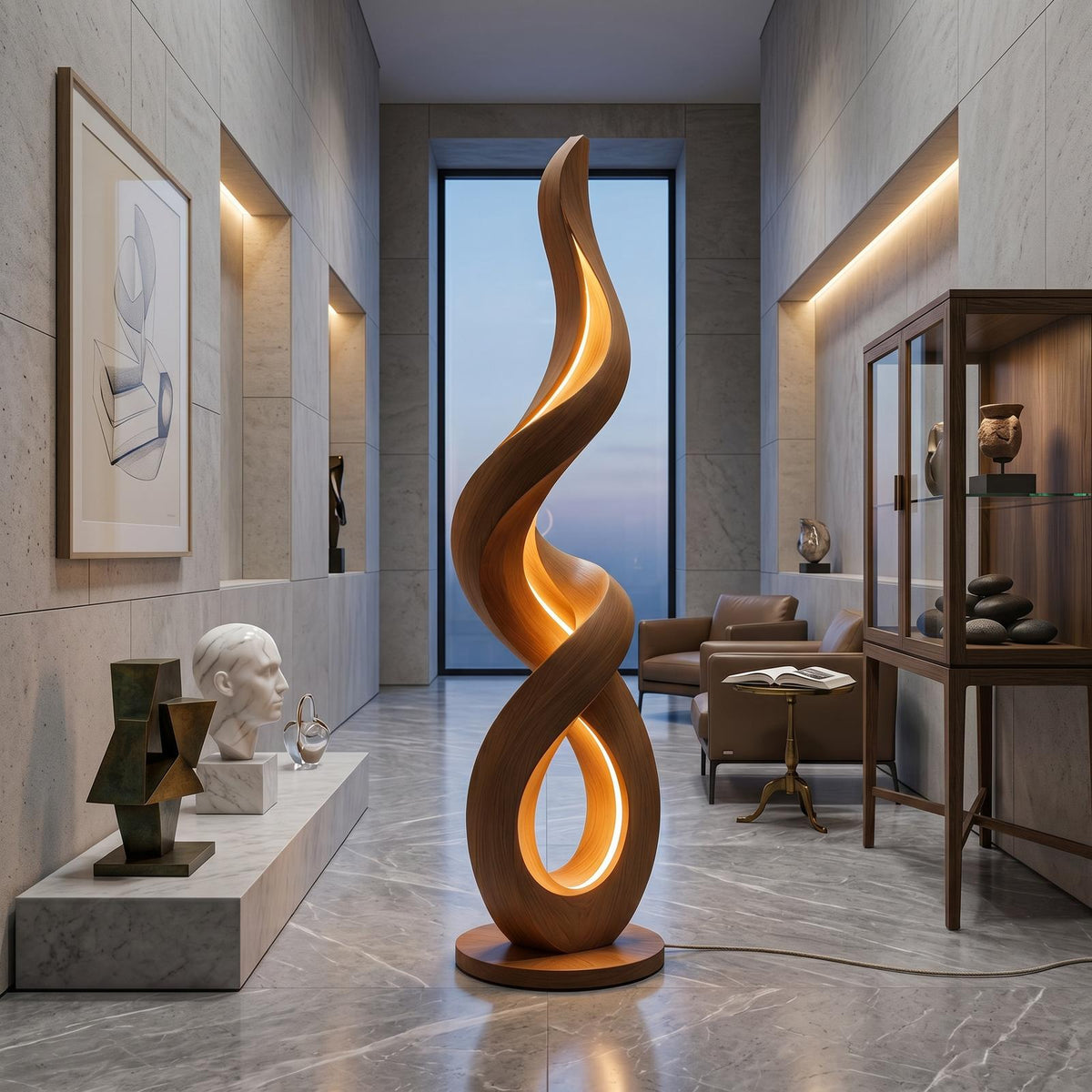 Mid Century Candle Flame Floor Lamp For Interior