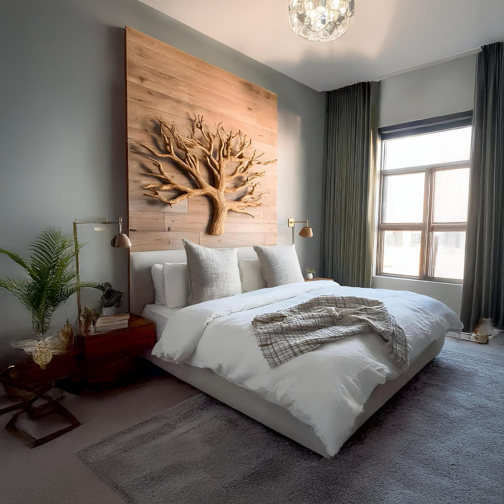 Rustic Tree Wall Art For Bedroom And Headboard Area