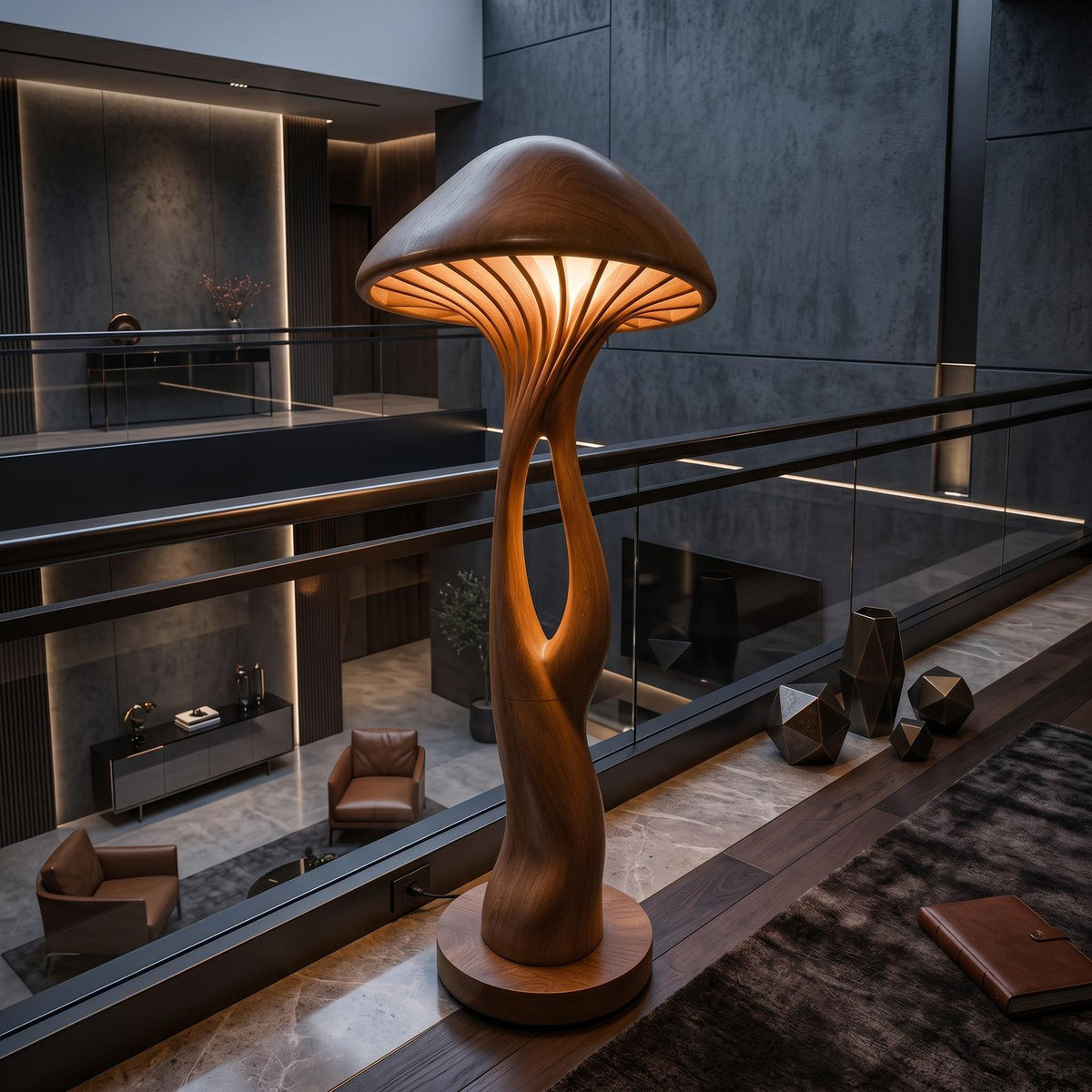 Organic Canopy Mushroom Floor Lamp For Bedside
