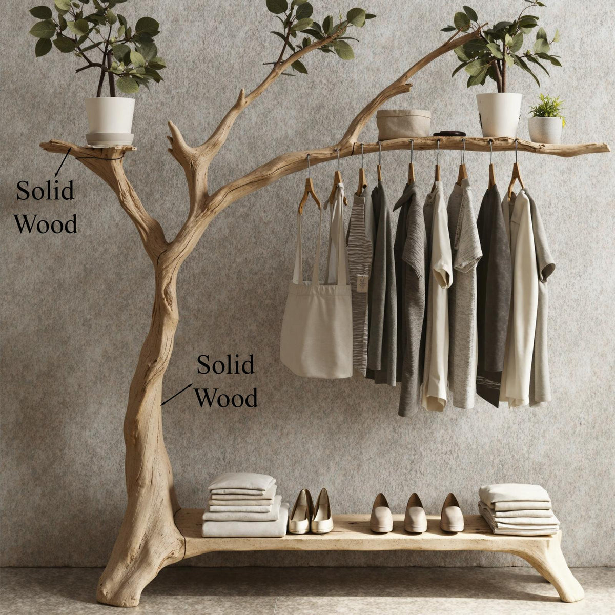 Tree Branch Shoe Rack For Closet Coat Rack With Shelf Rack For Shoe