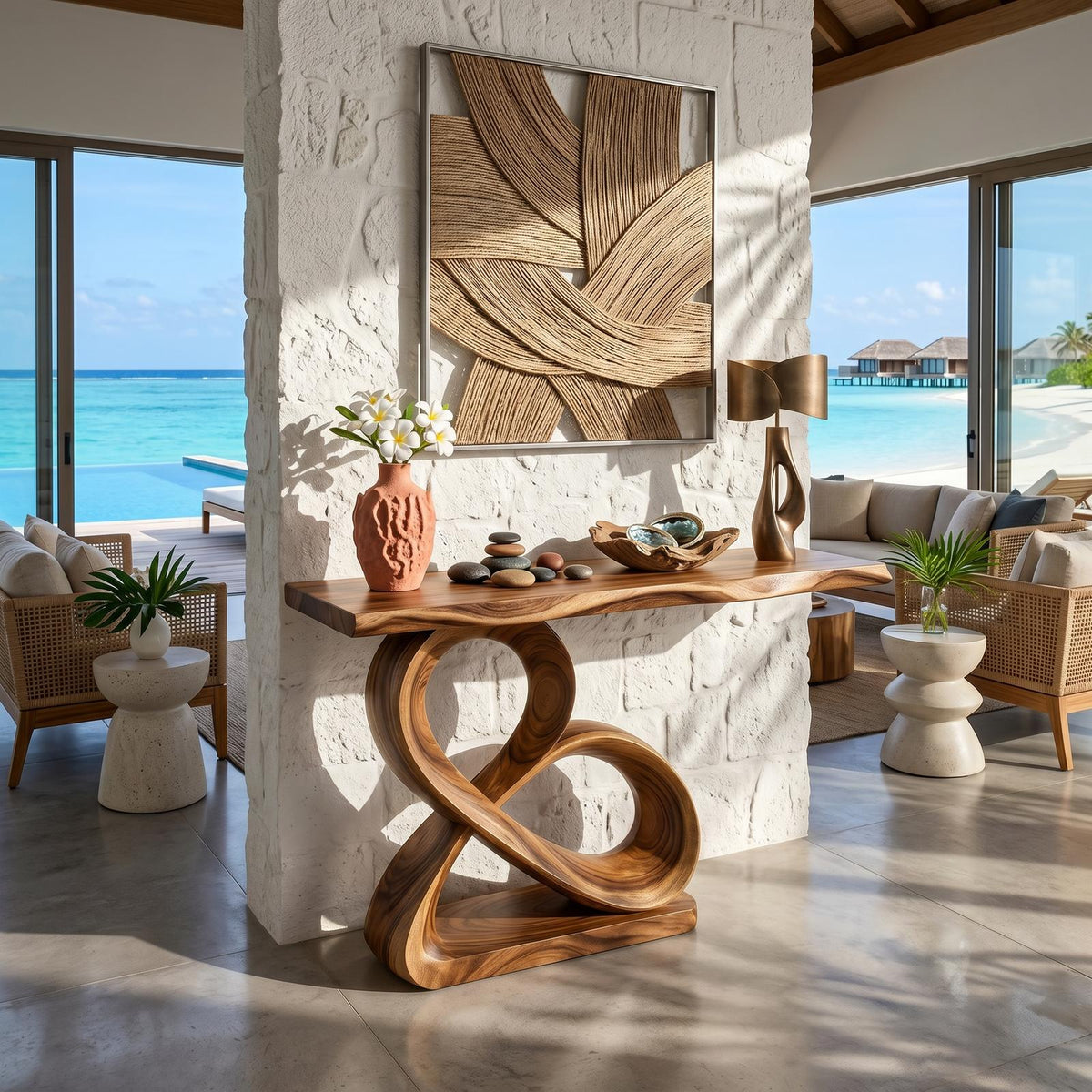 Luxury Loop Base Console Table Designer Hallway