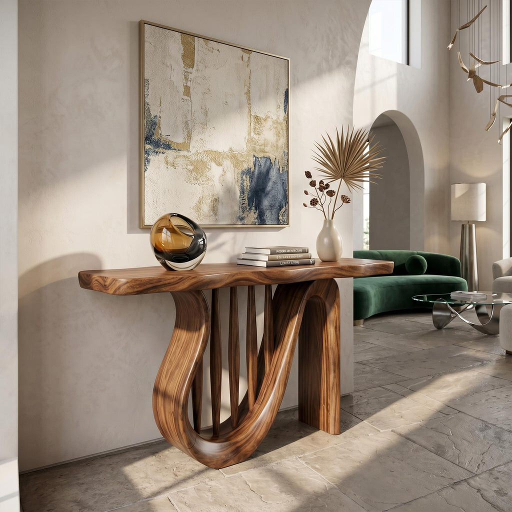 Modern Horseshoe Base Console Table Contemporary Hallway