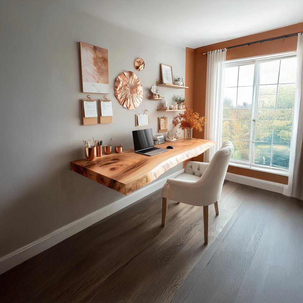 Rustic Floating Desk Studio Apartment