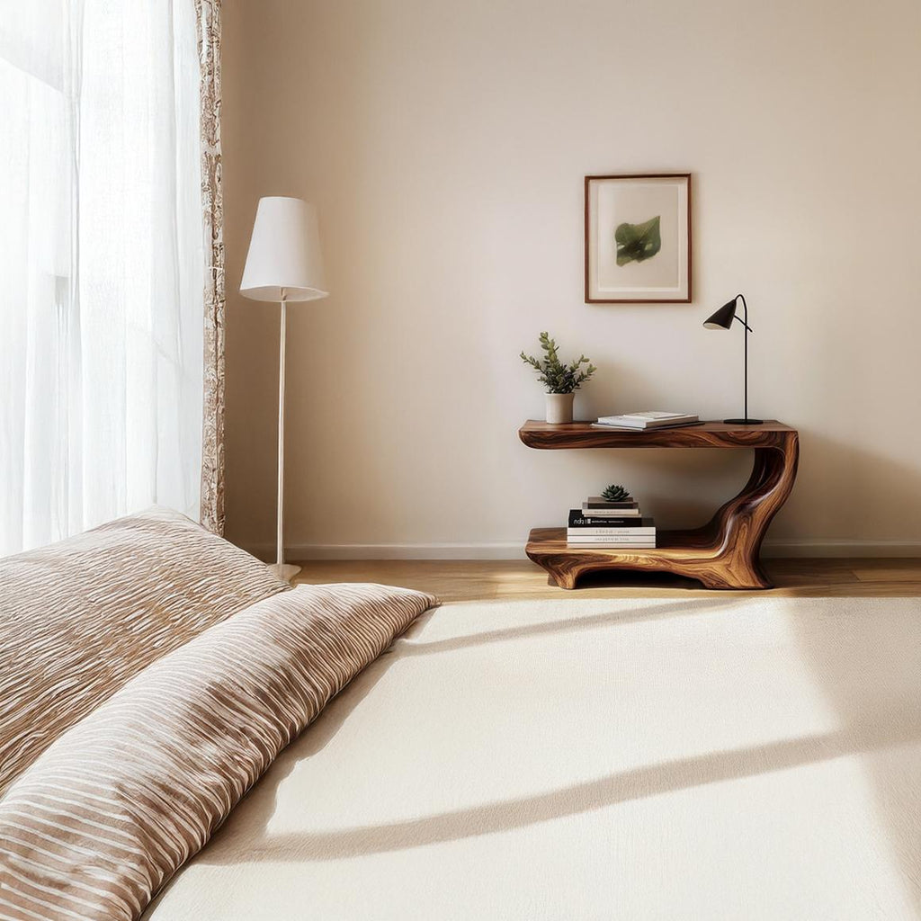 Mid-Century Side Table, Solid Wood End Table & Accent Bedside Nightstand for Living Room, Bedroom & Office