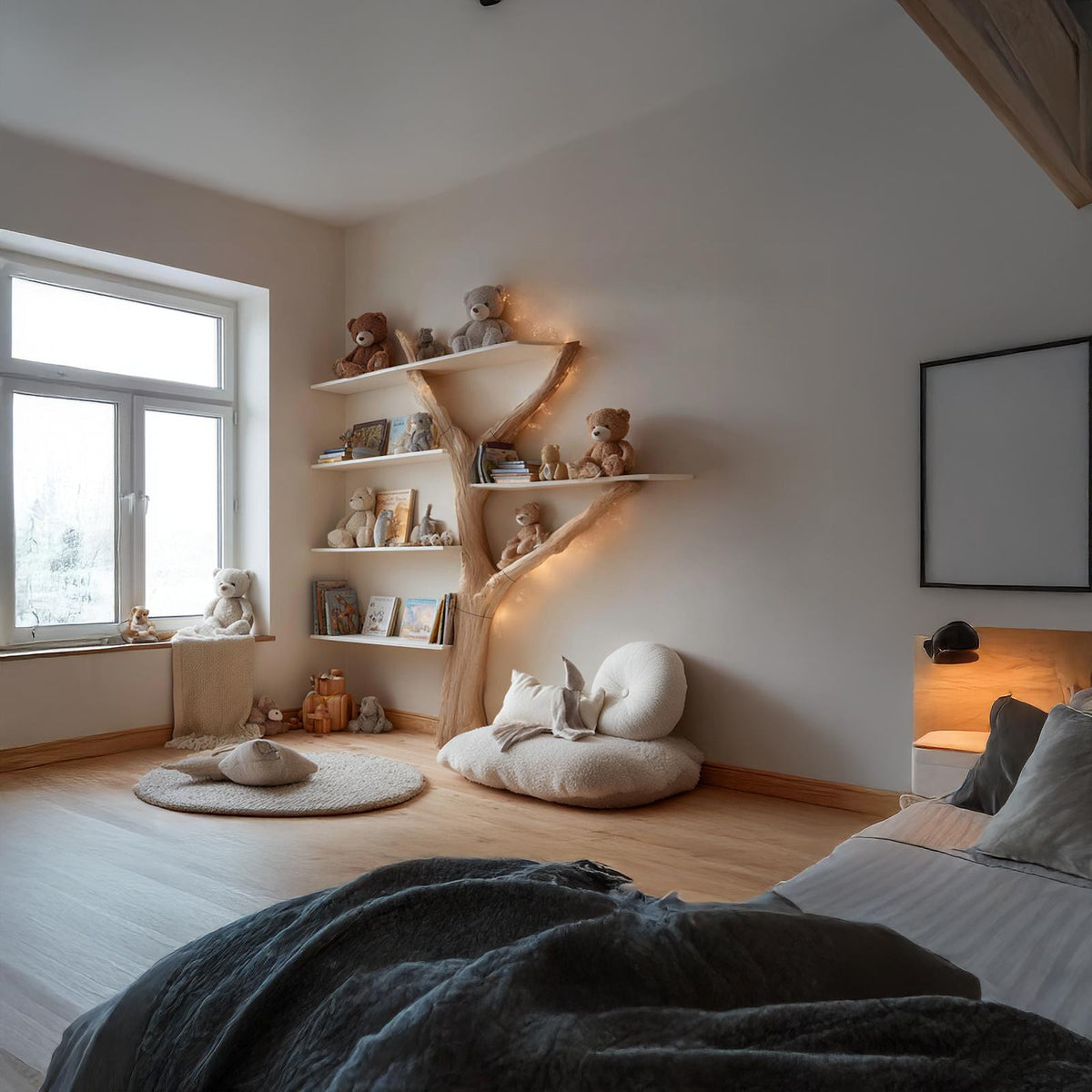 Rustic Tree Bookshelf Study Room Nursery