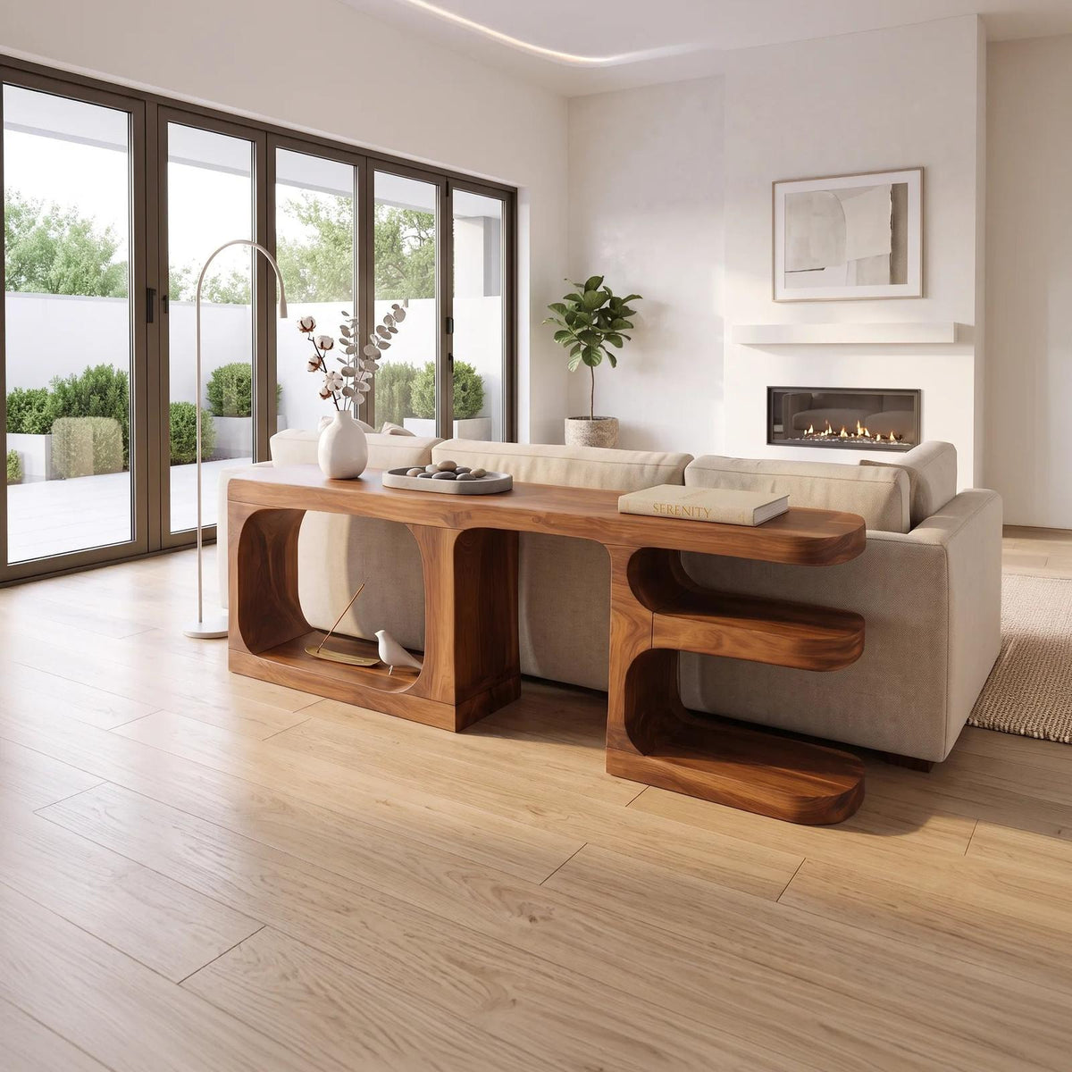 Contemporary Rounded Console Cabinet For Living Room SILDTTNCS199