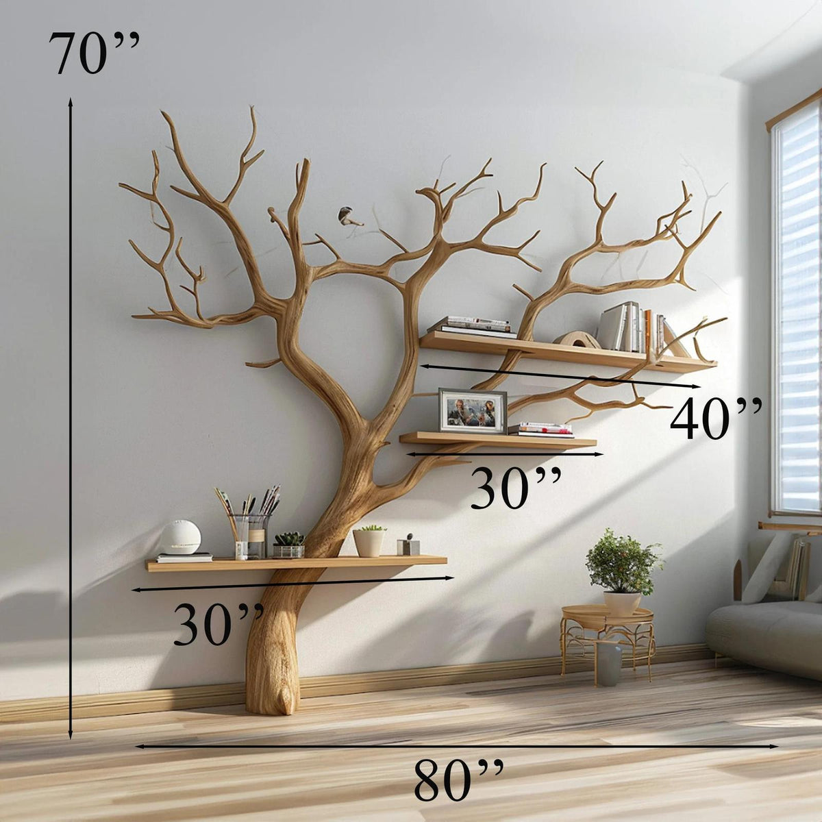 Tree Branches Wall Bookshelf Decorations