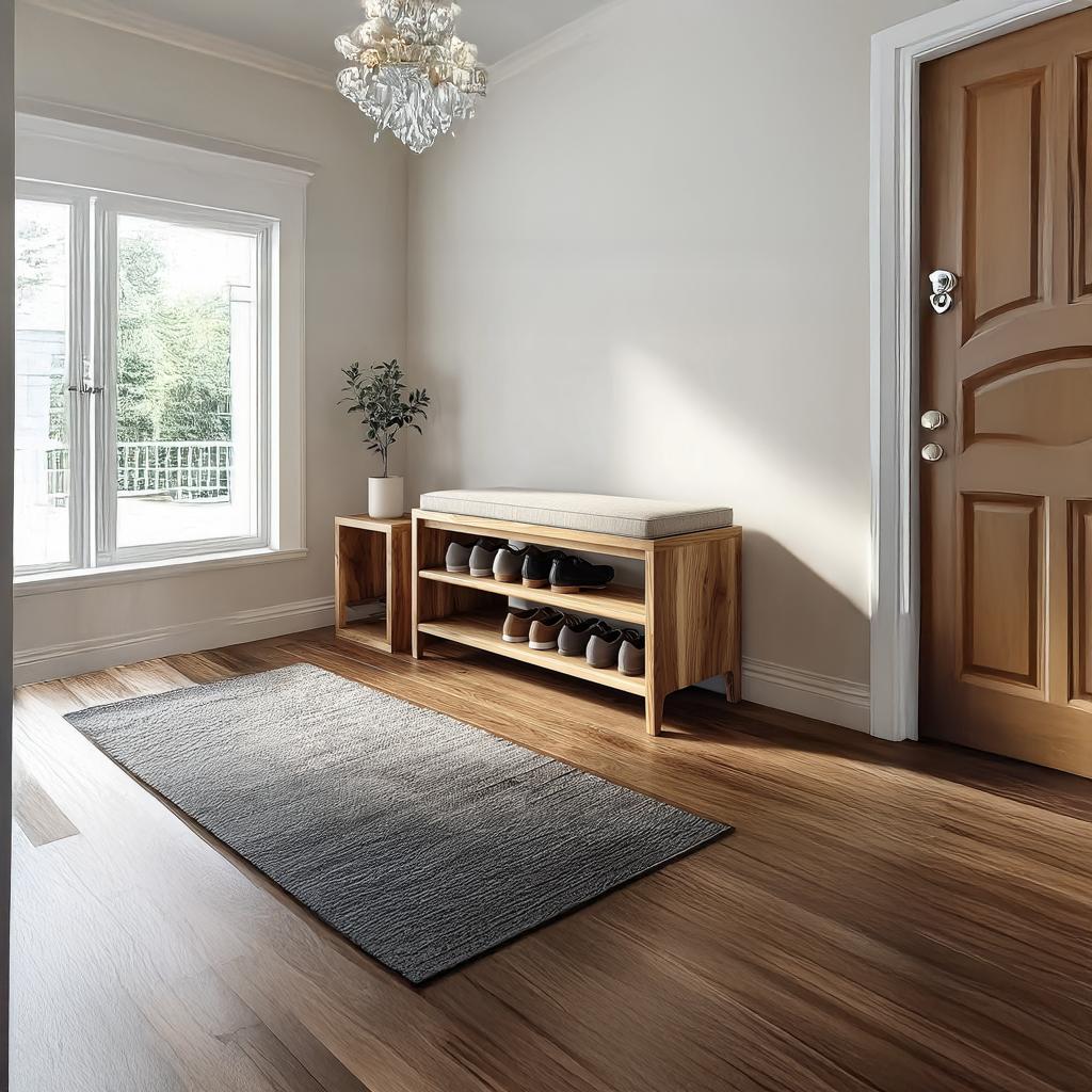 Midcentury Shoe Rack Bench Entryway Storage