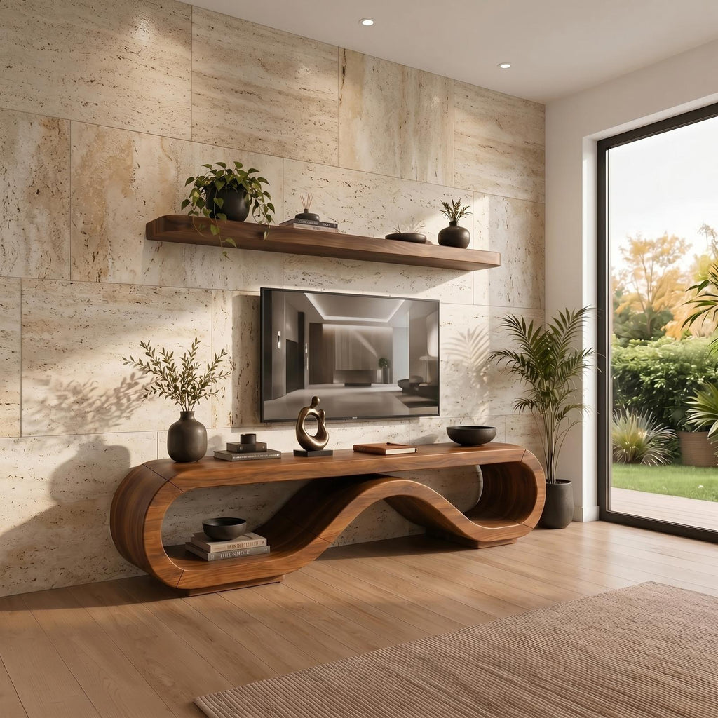 Organic Modern Media Cabinet Artisan Craftsmanship