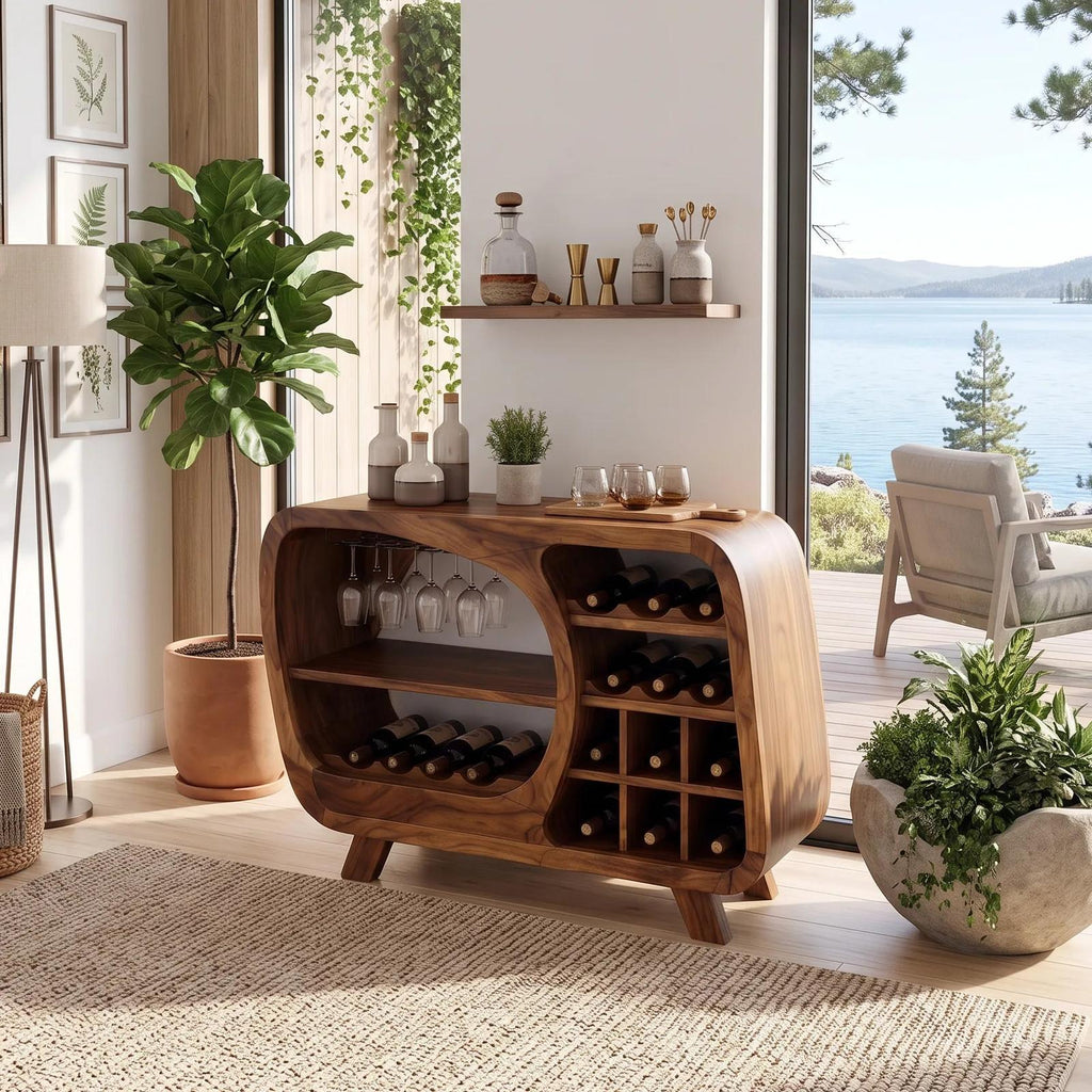 Mid Century Wine Storage Cabinet Modern Kitchen