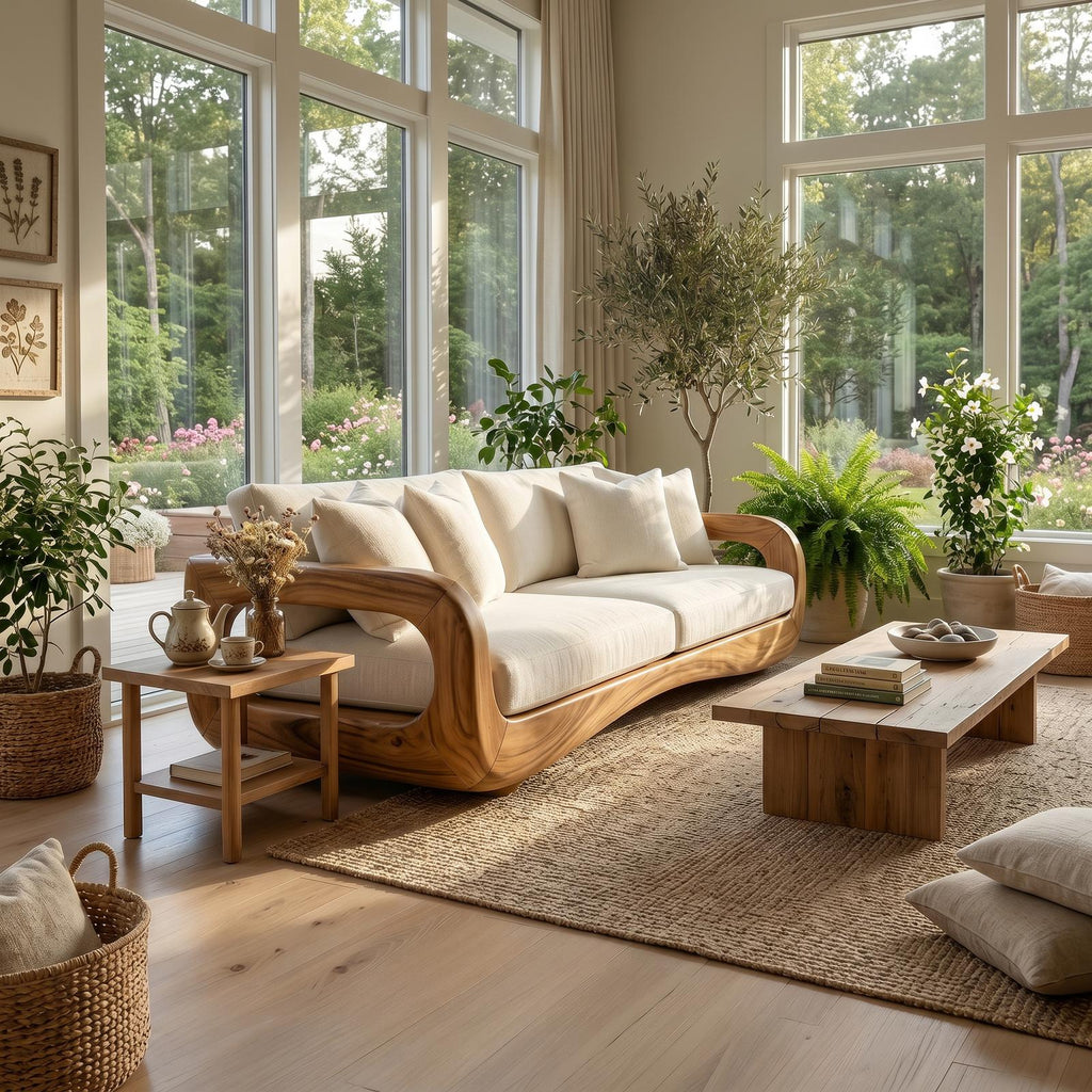 Modern Curved Wooden Sofa For Luxury Penthouse Interior Decor SILDTTRSFA012