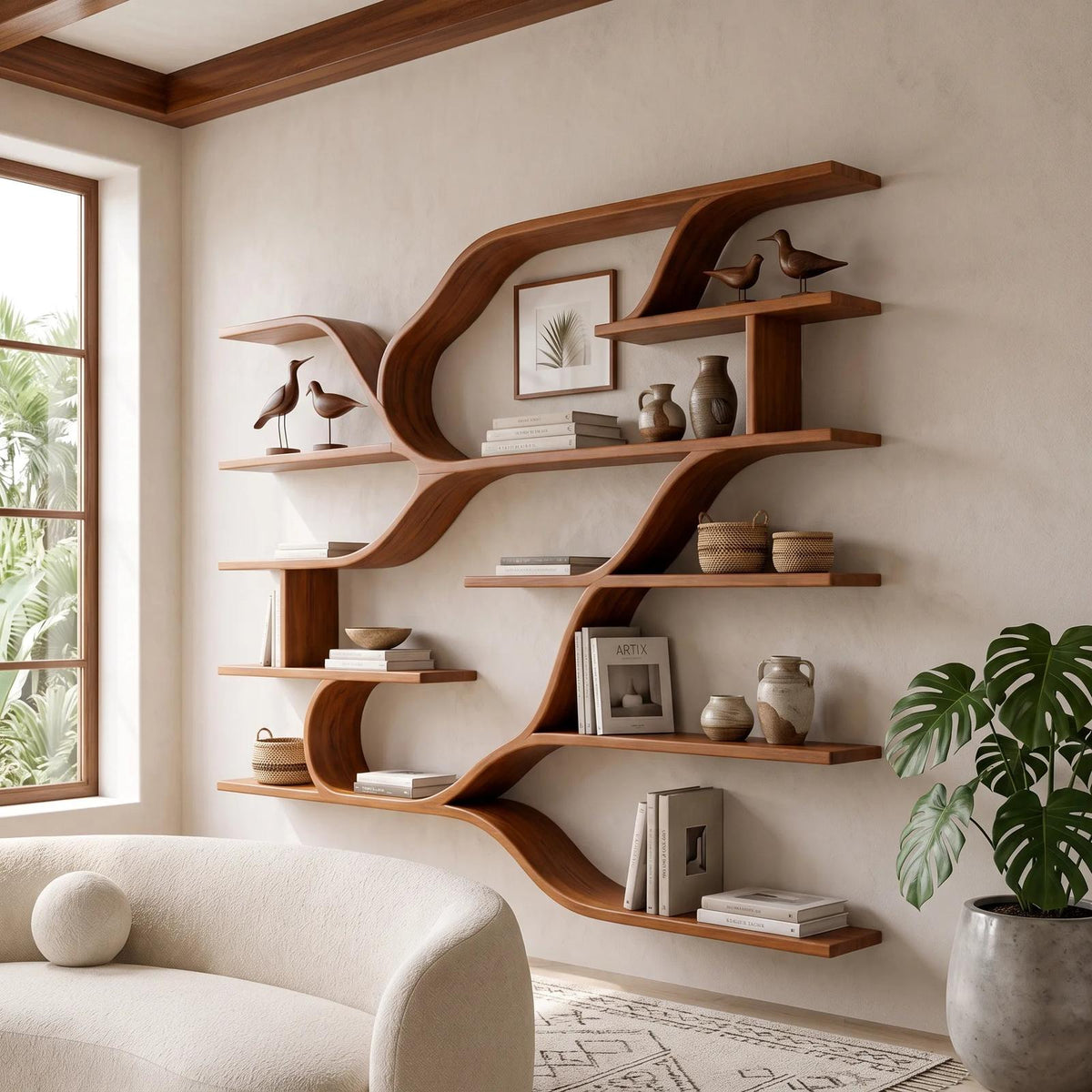 Farmhouse Floating Wood Shelves for Kitchen