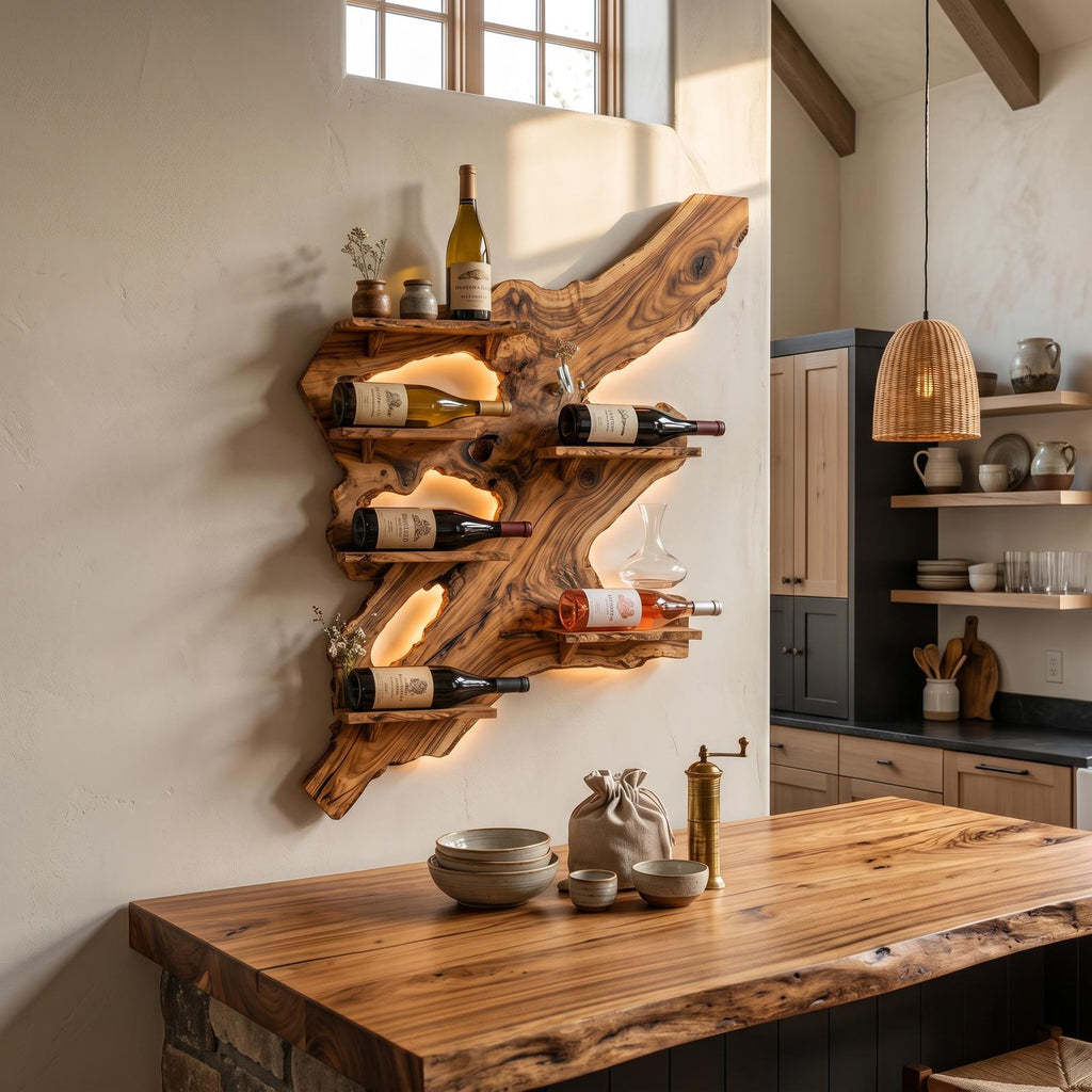 Rustic Wine Rack For Furniture Home Bar Wall Design