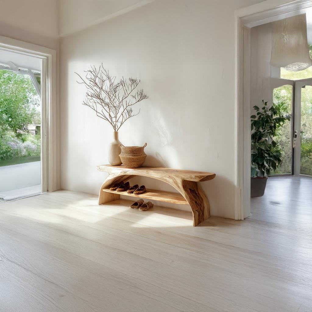 Rustic Shoe Storage Bench Entryway Living Room