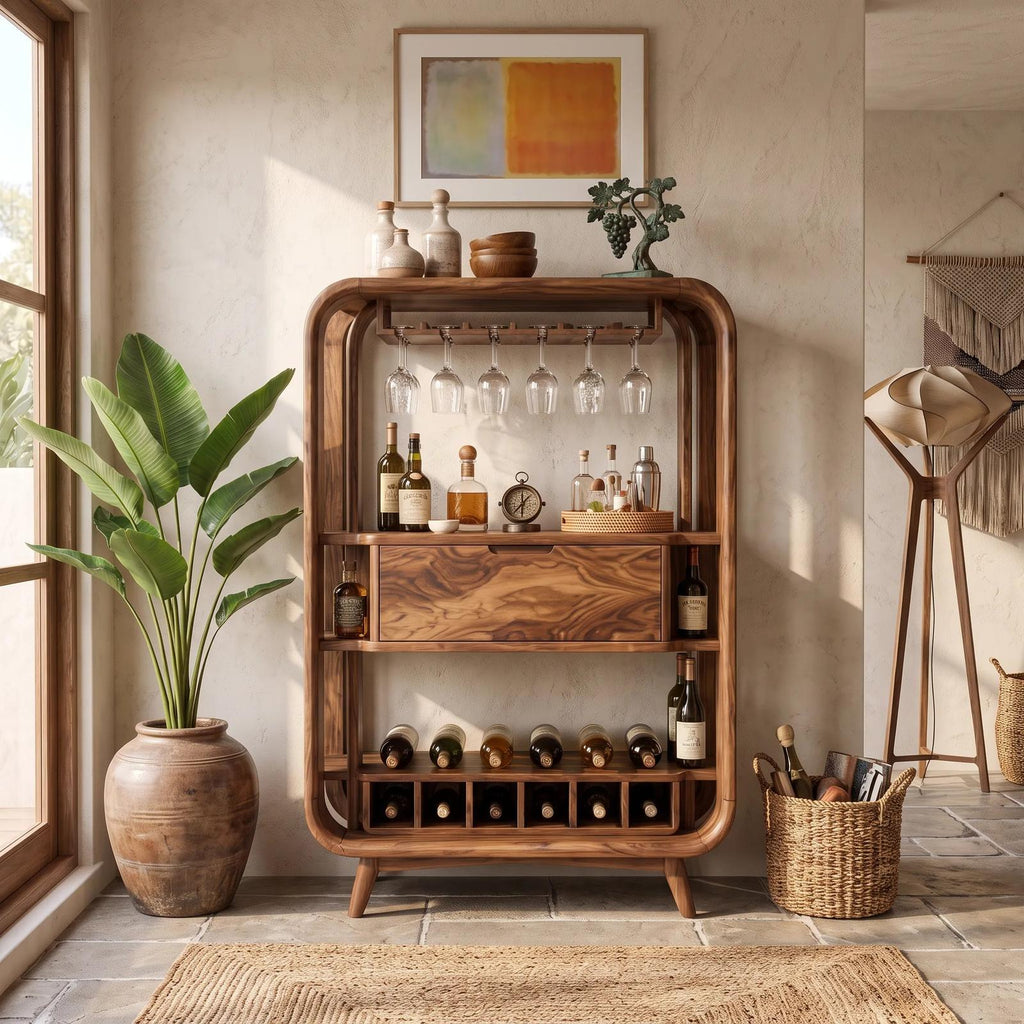 Handcrafted Organic Modern Home Bar Cabinet Tropical Retreat