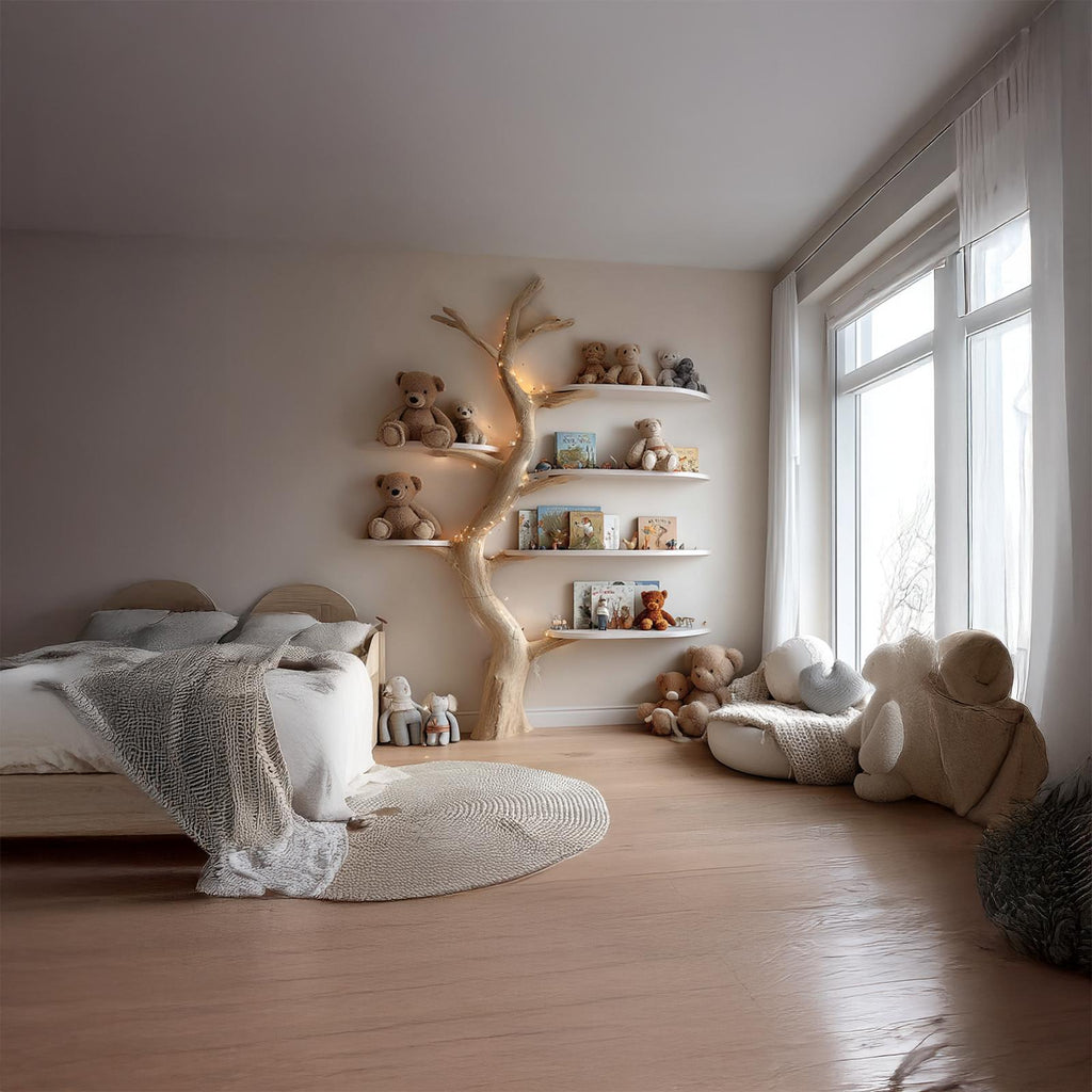 Midcentury Tree Bookcase Nursery Bedroom