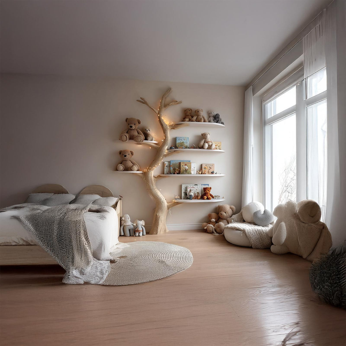 Midcentury Tree Bookcase Nursery Bedroom