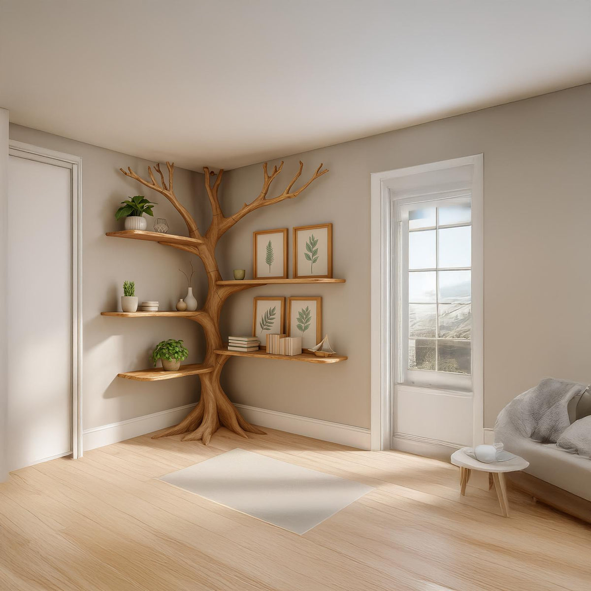 Midcentury Tree Bookshelf Kids Living Room SINLSATB222