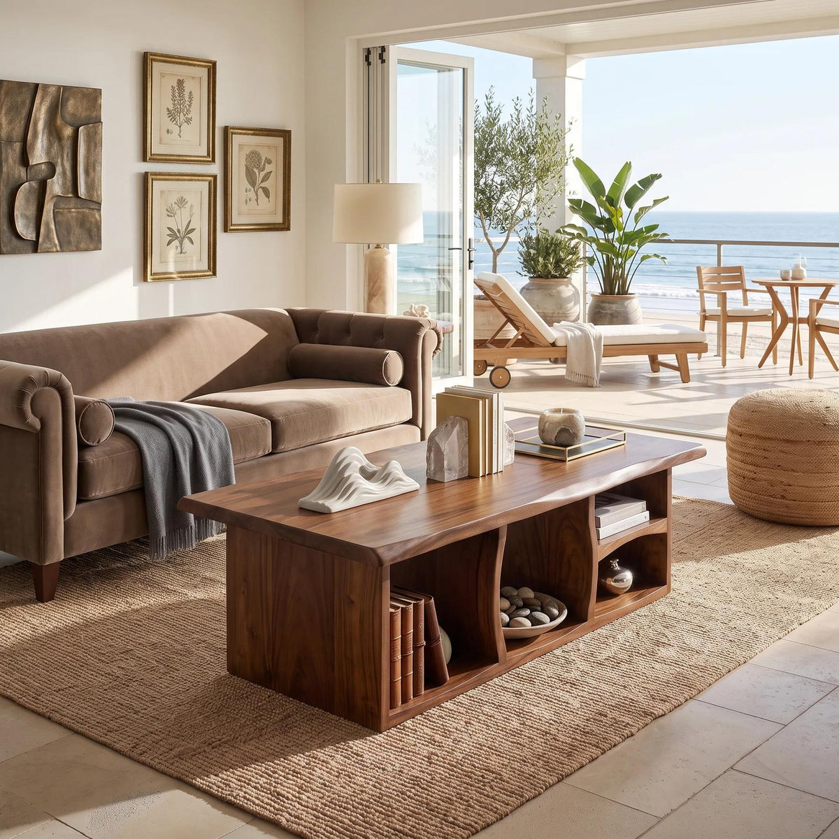 Organic Modern Storage Coffee Table Beach House