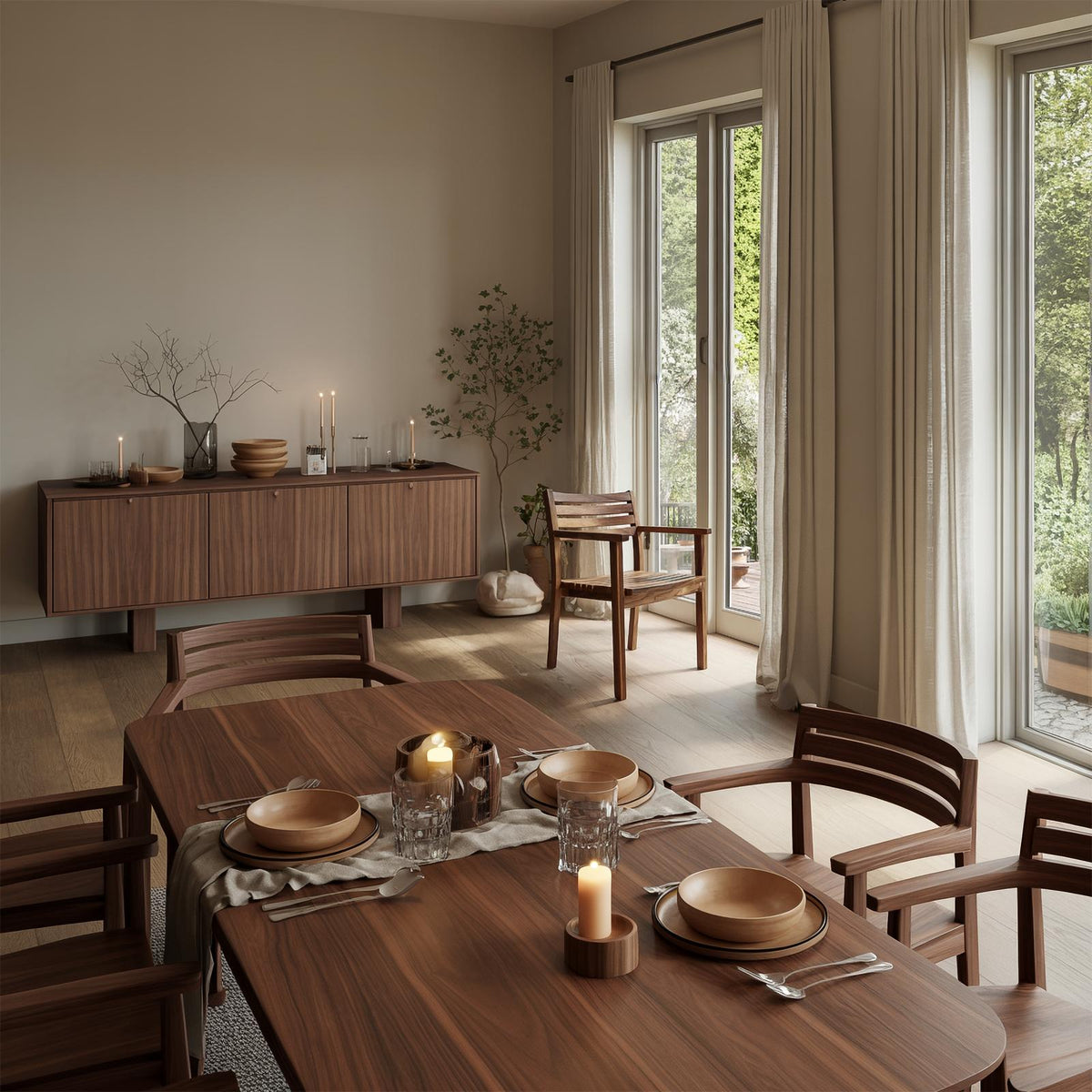 Spry Interior Scandinavian Minimalist Wooden Dining Chair, Solid Wood Accent Side Chair for Kitchen Dining Room, Model SINLSAWC038