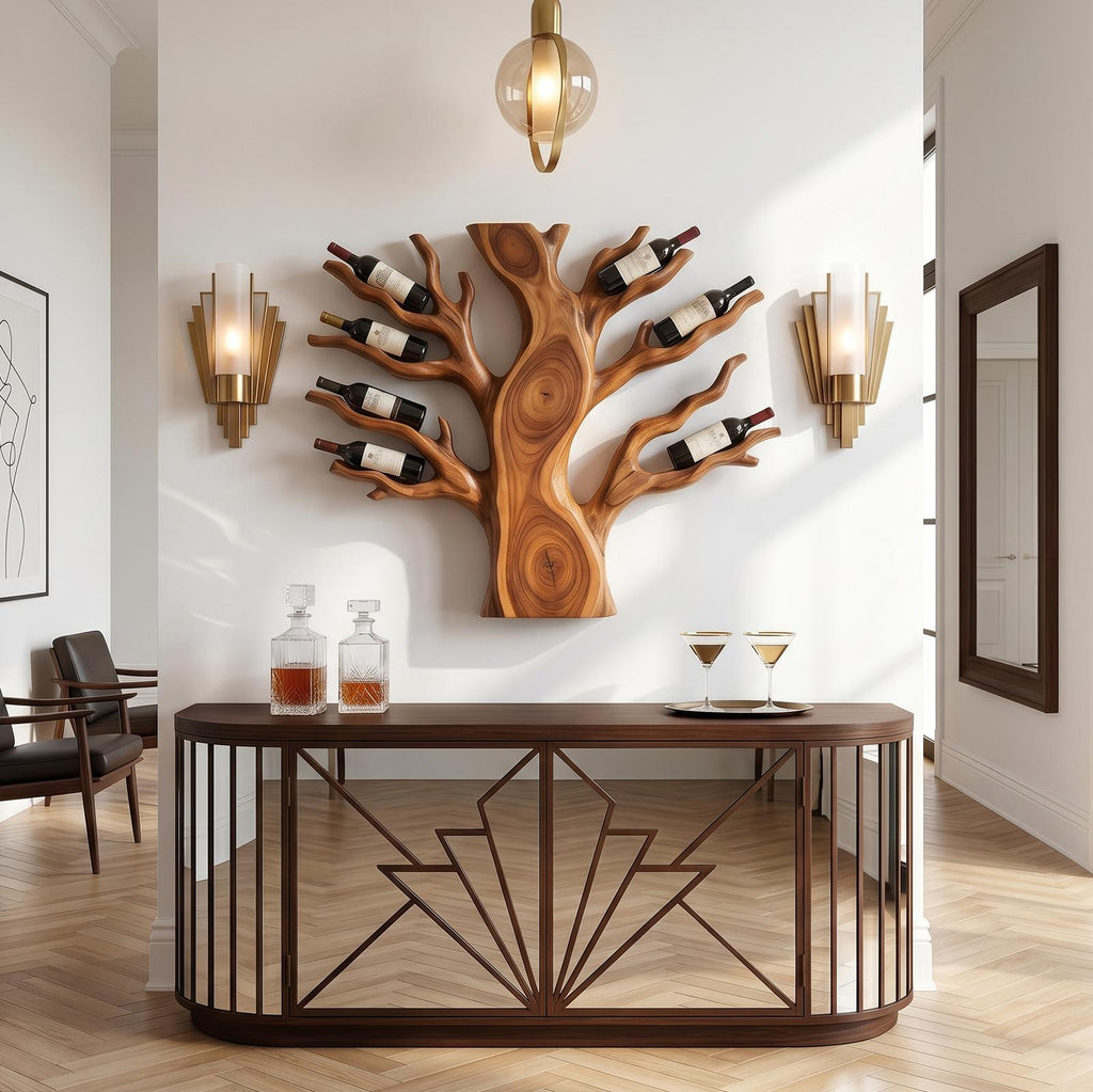 Coastal Floating Wine Rack For Living Room SILDTTRWH113