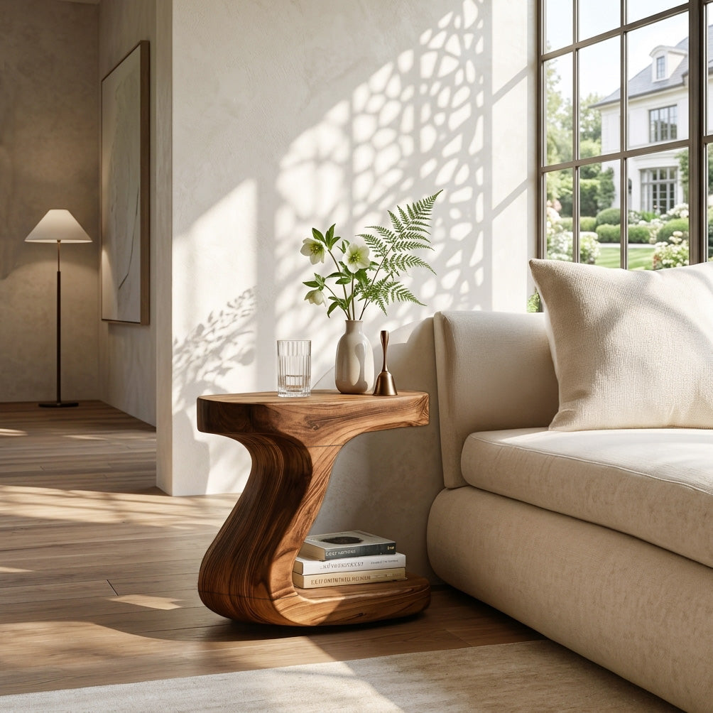 Minimalist Organic Shaped Nightstand For Bedroom RTTHHNNS001