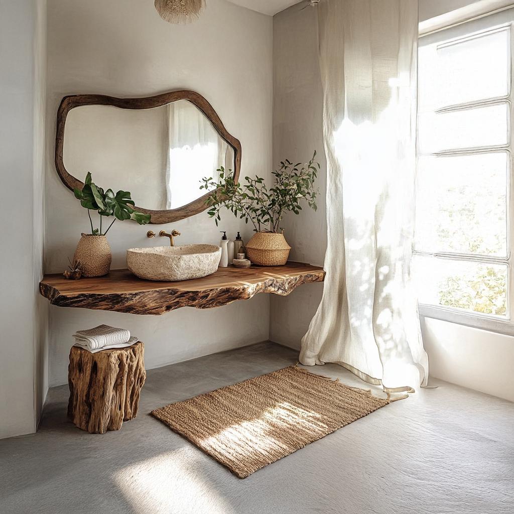 Rustic Wide Floating Shelf Vanity, Solid Wood Bathroom Countertop, Washroom Single Sink Console Support Shelf