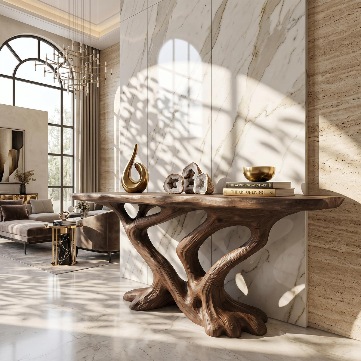Contemporary Infinity Console Table Modern Entryway