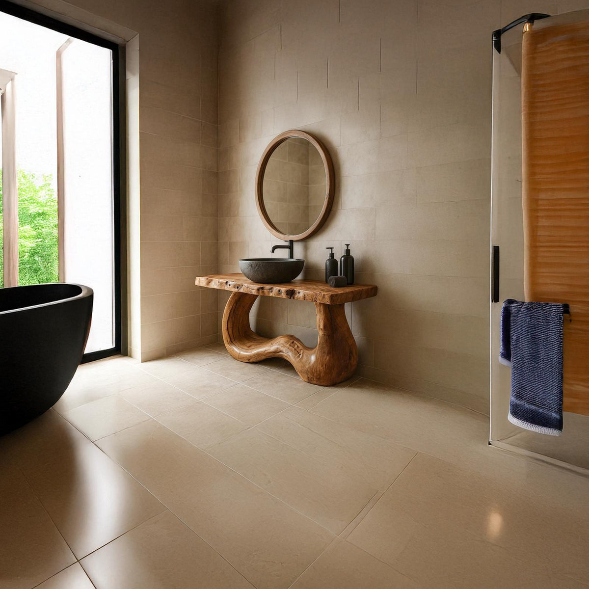 Rustic Live Edge Console Bathroom
