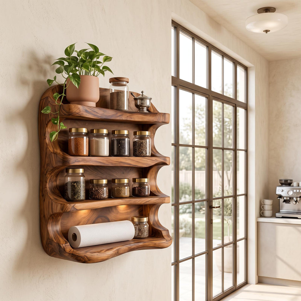 Rustic Style Handmade Spice Holder For Kitchen Furniture