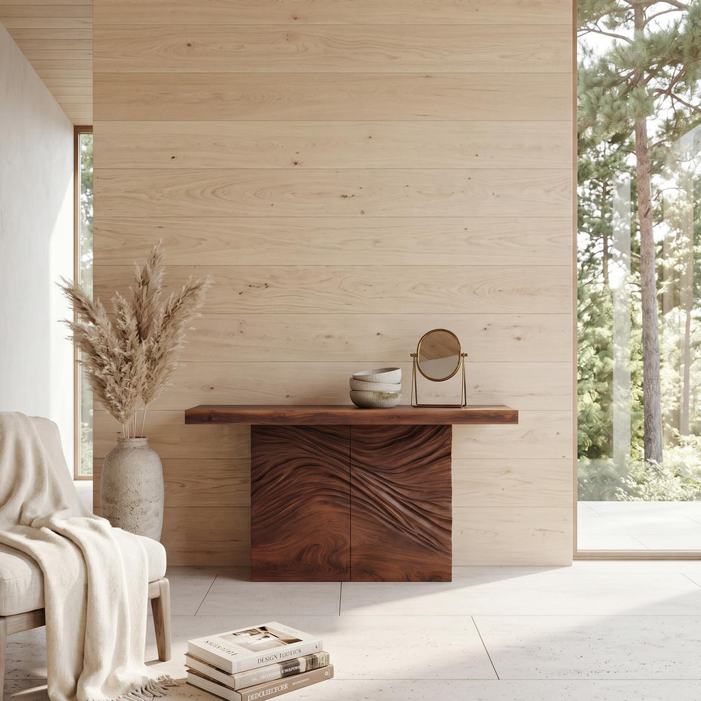 Minimalist Organic Edge Accent Table For Entryway Interior Area