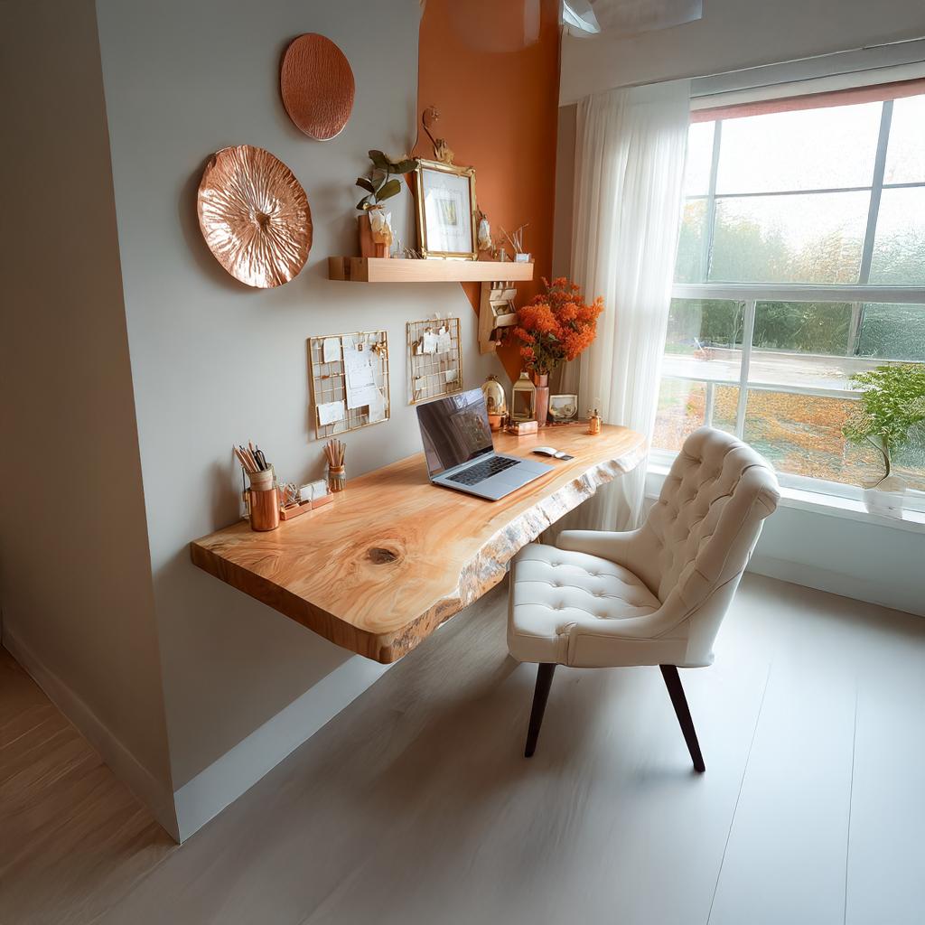 Rustic Floating Desk Living Home Office
