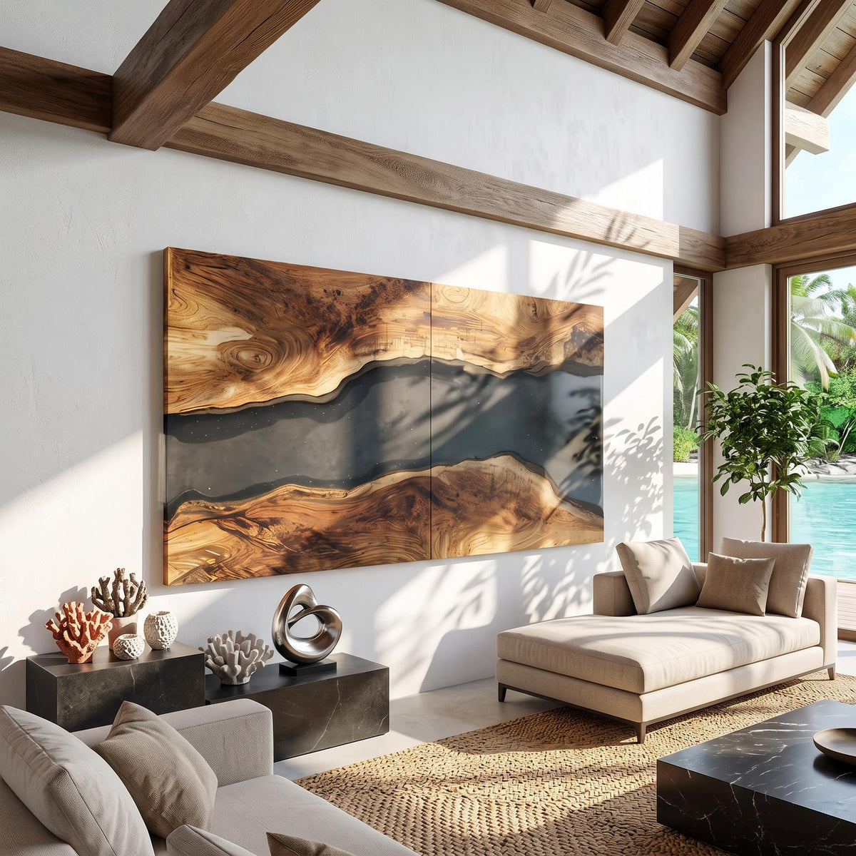 Spry Interior Farmhouse Solid Wood Wall Sculpture, Rustic Handcrafted Wooden Wall Art Decor for Living Room & Office, SILDTTRWA037