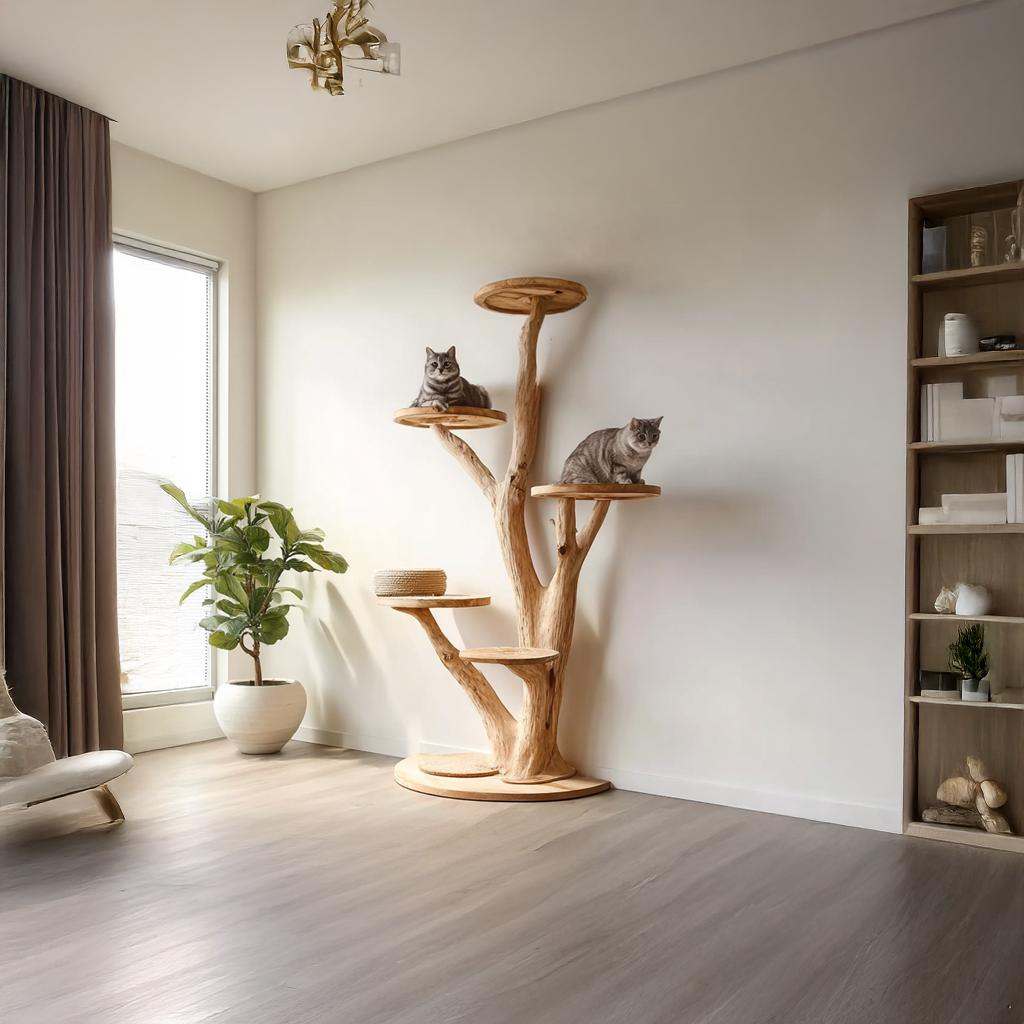Rustic Tree Cat Tower Modern Living Room SINLSATT024