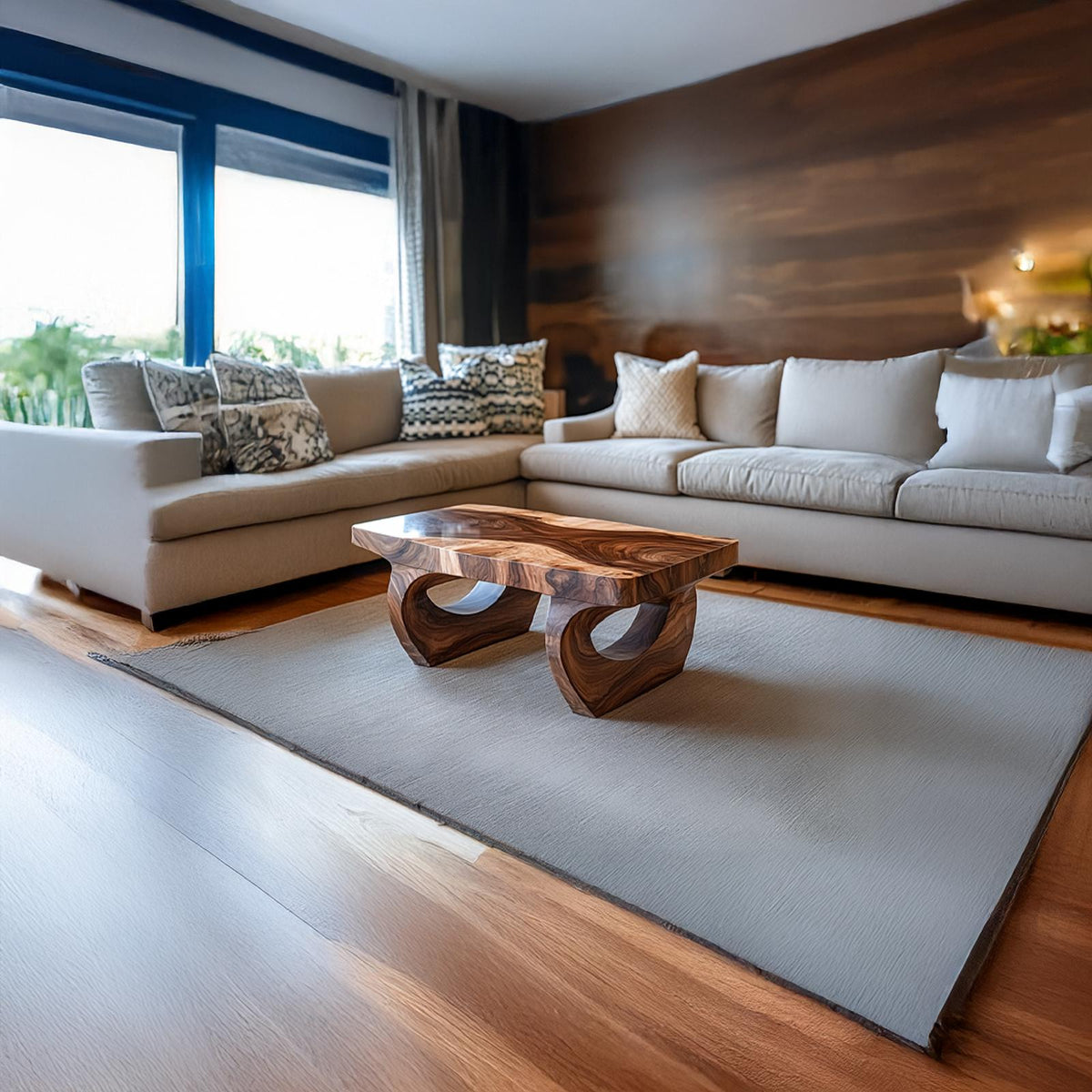 Handcrafted Mid Century Solid Wood Coffee Table Living Room