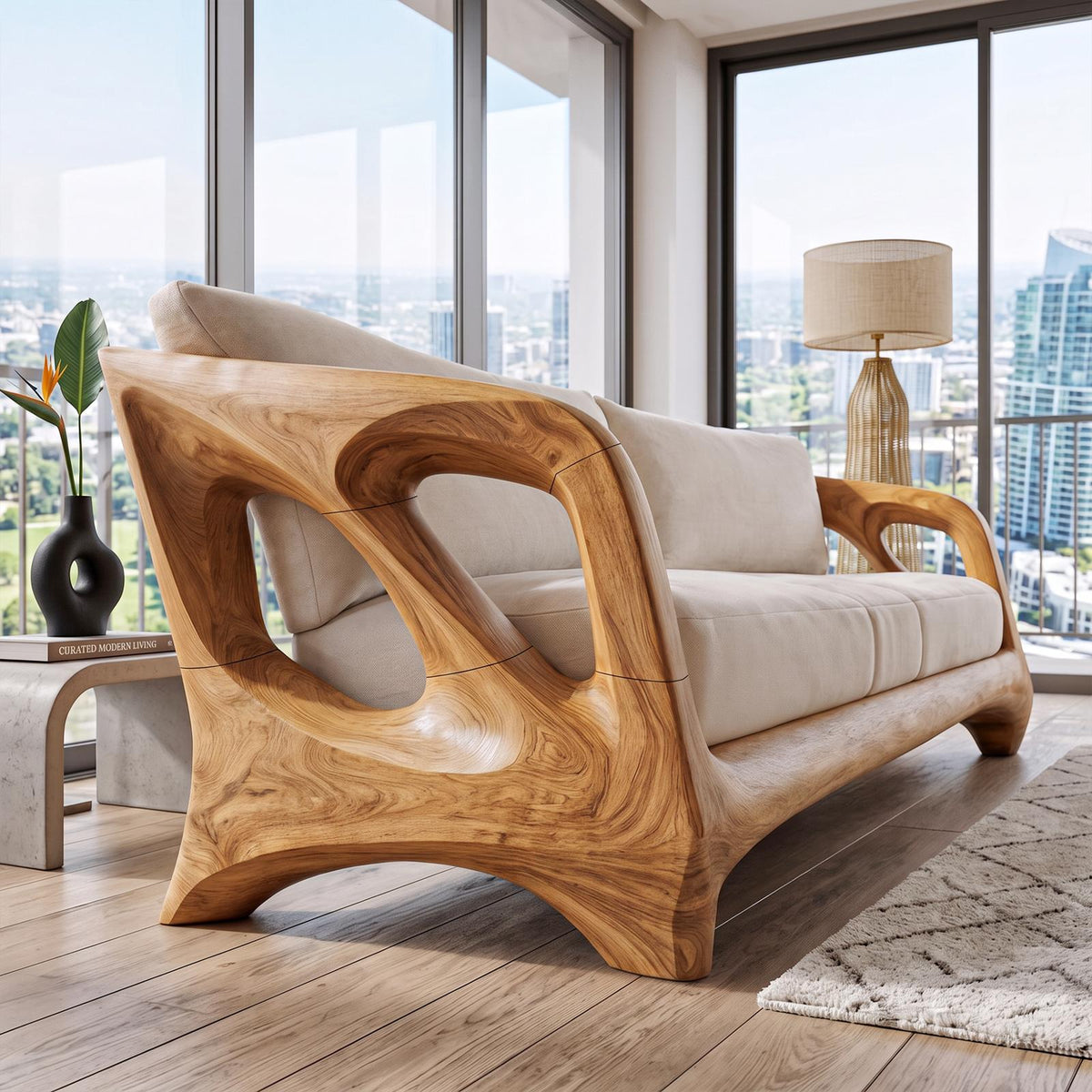 Contemporary Open Frame Sofa For Living Room And Lounge Area SINLKISFA070