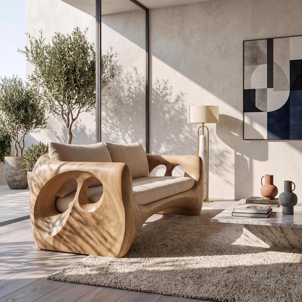 Mid Century Sculptural Sofa For Living Room And Lounge