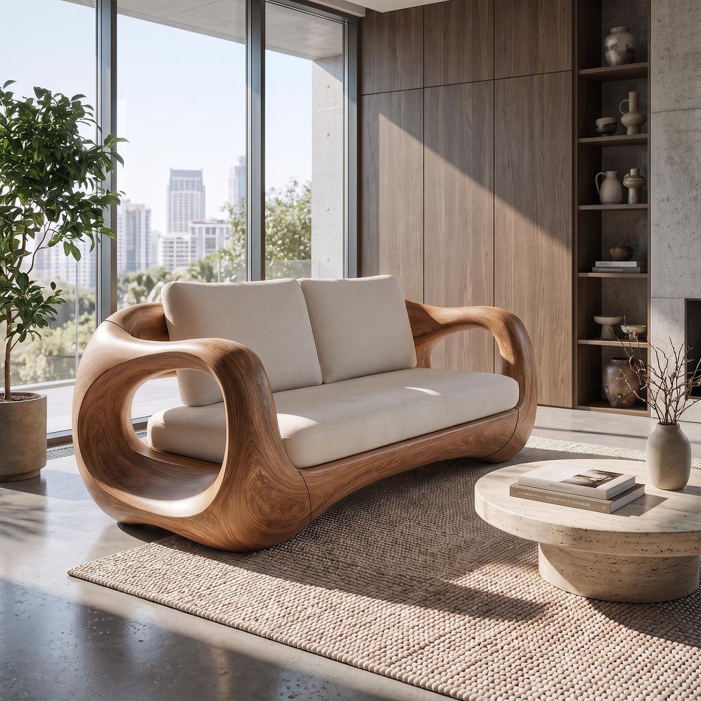 Modern Curved Frame Sofa For Living Room And Lounge Area